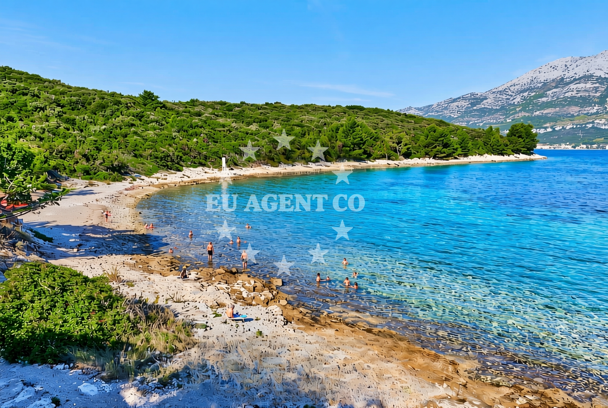 Beach facilities and surroundings at Domince beach in Ulica 99, Korčula