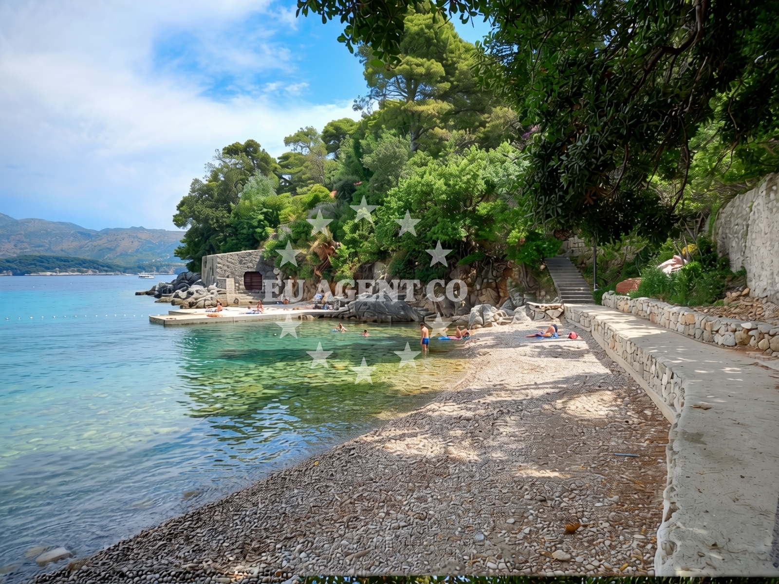 Beach facilities and surroundings at Don Divan Beach in Gornje Čelo 32, Dubrovnik