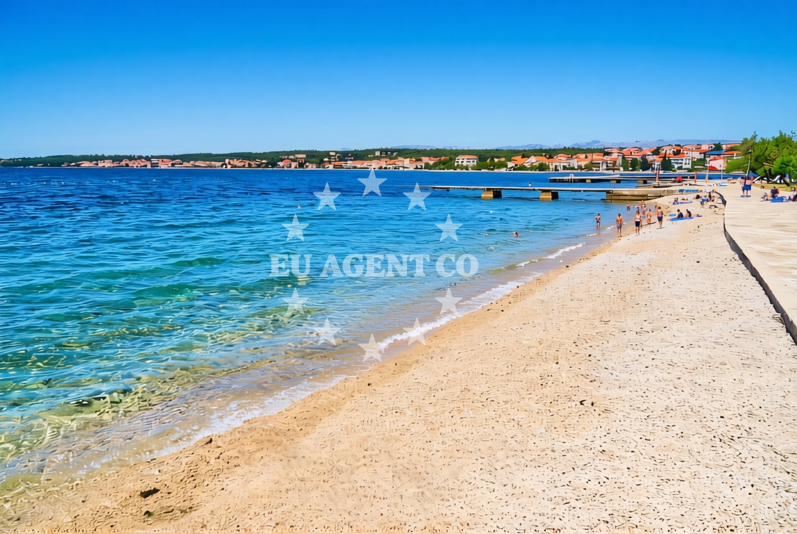 Sea and coastal view of Donat, Zadar Beach in Donat