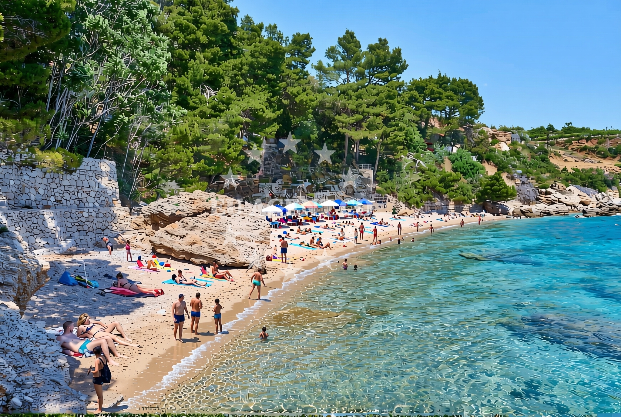 Overview of Donja Banda: beaches and coves (3) in Donja Banda