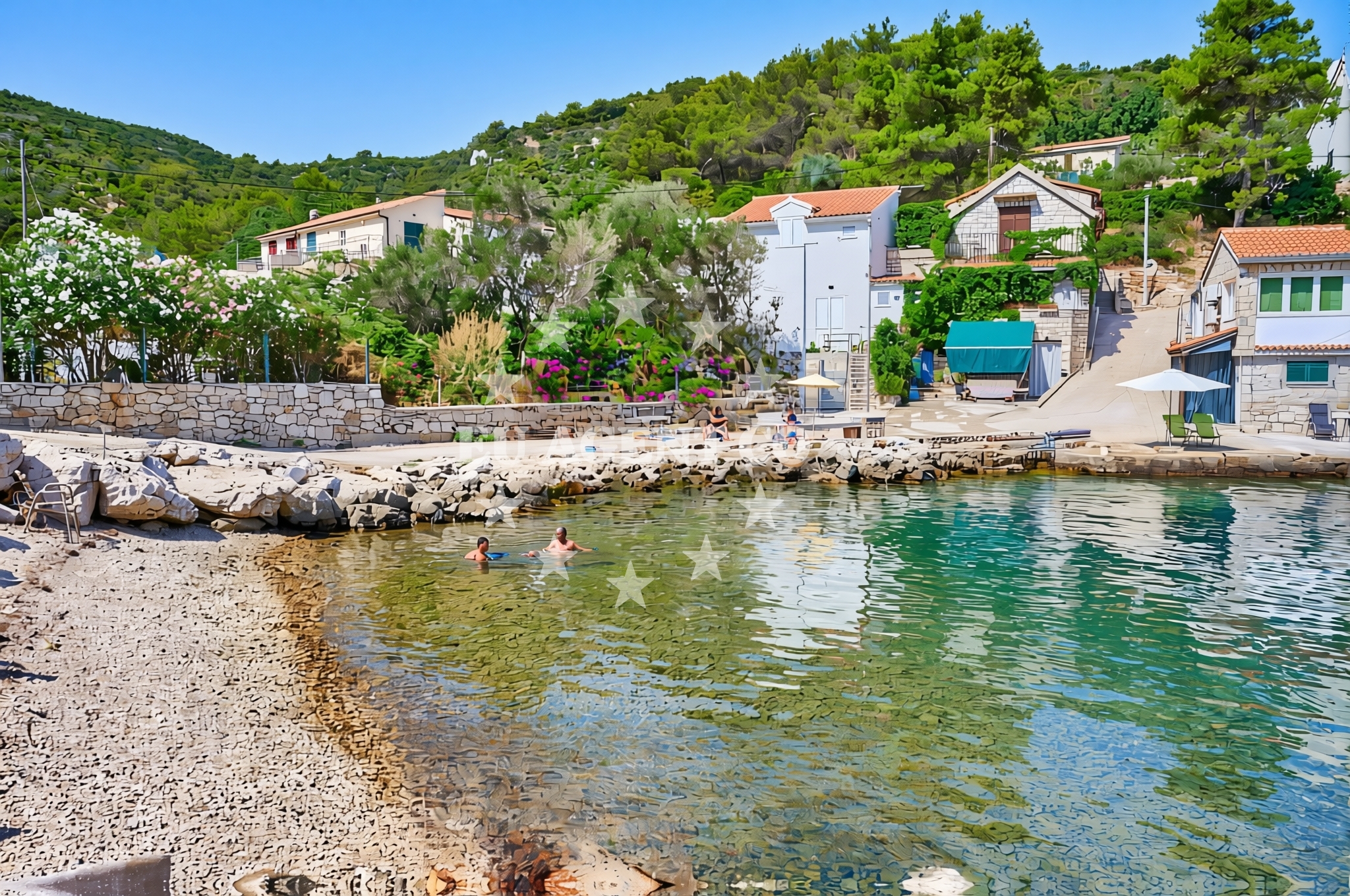 Overview of Donja Krušica jug, Donje Selo (Šolta) Beach in Donja Krušica jug