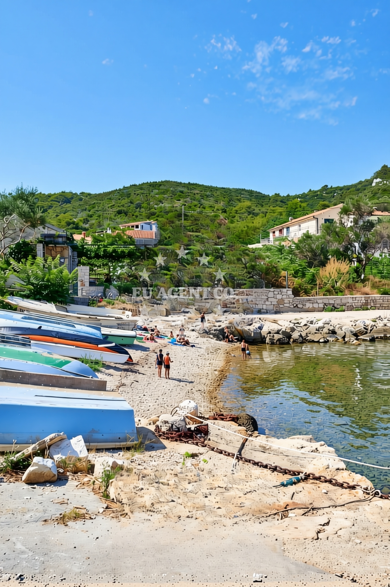 Sea and coastal view of Donja Krušica jug, Donje Selo (Šolta) Beach in Donja Krušica jug