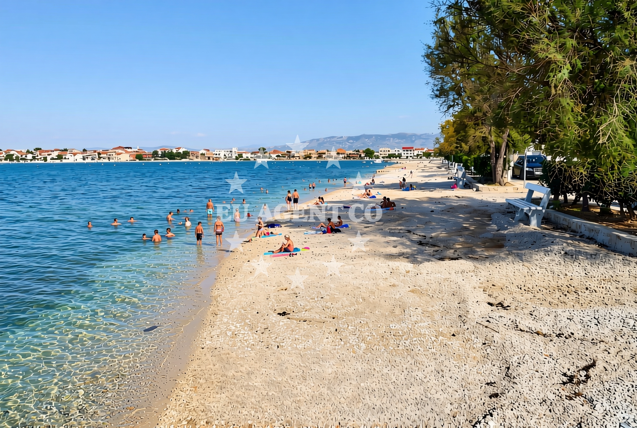 Overview of Donja Prezida jug, Vir (Vir) Beach in Donja Prezida jug