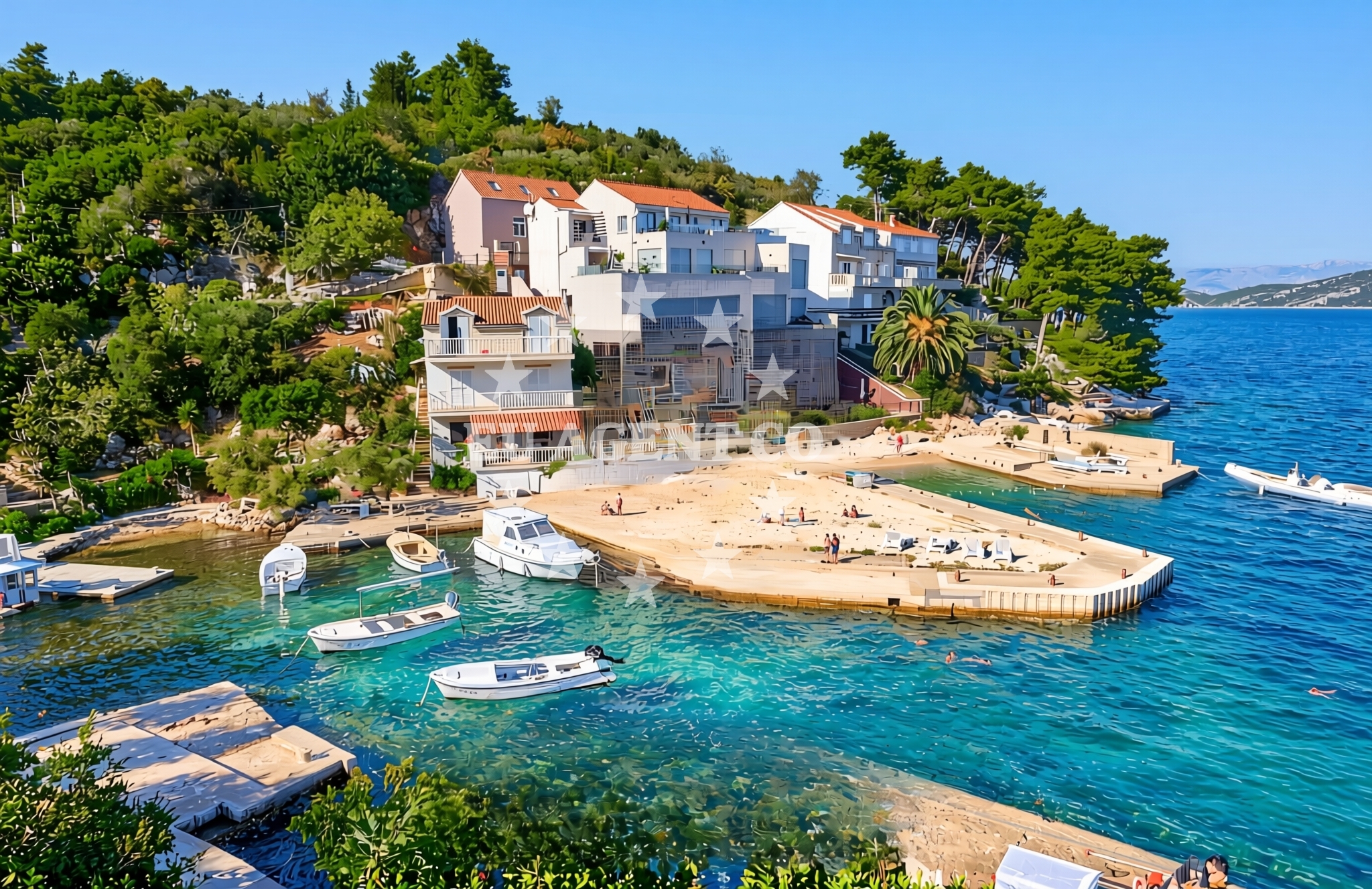 Overview of Donja punta, Račišće (Korčula) Beach in Donja punta