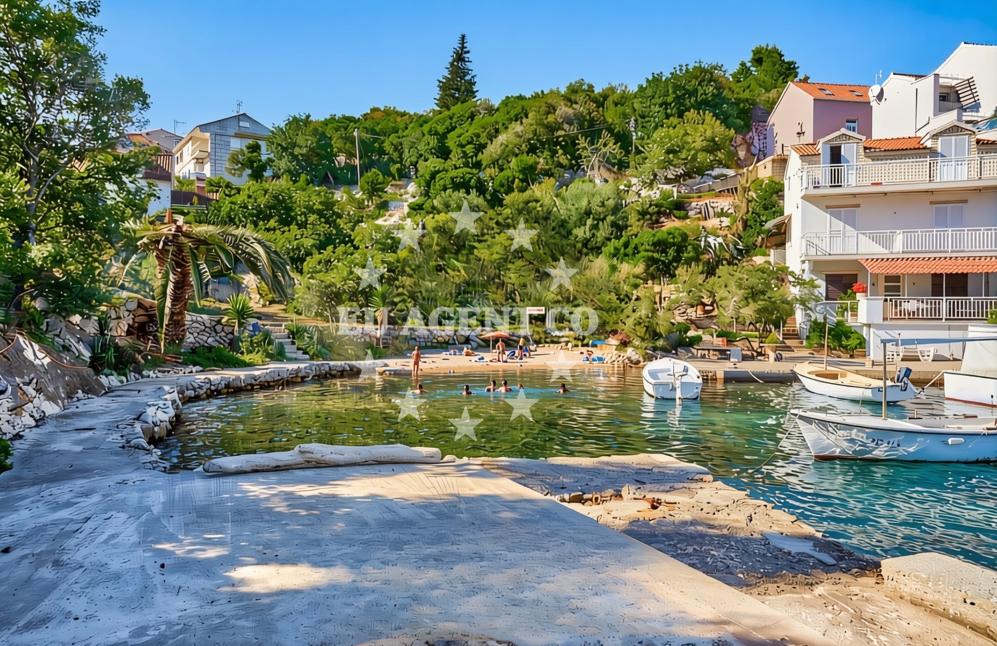 Sea and coastal view of Donja punta, Račišće (Korčula) Beach in Donja punta