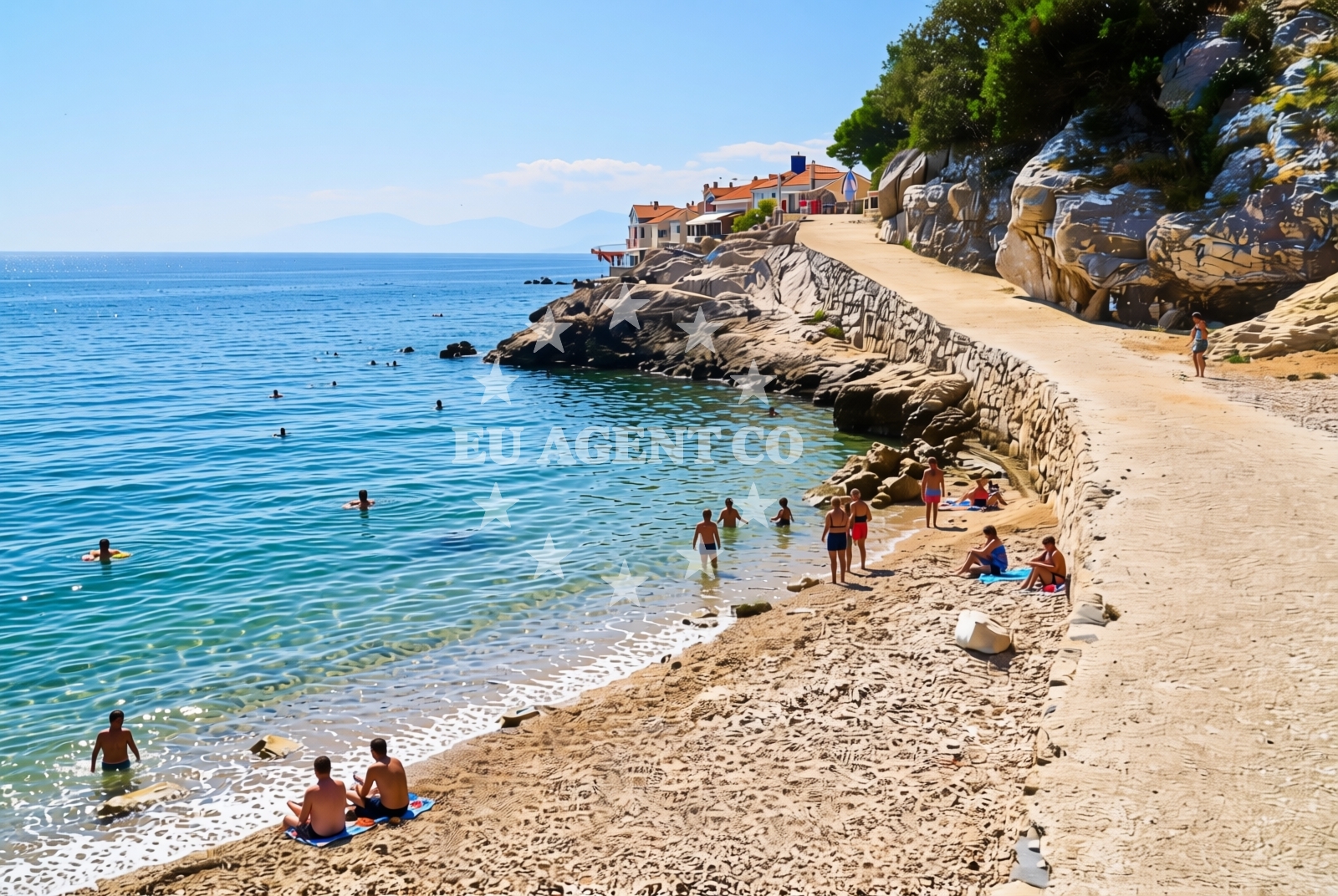 Sea and coastal view of Donja uvala porat jug, Drvenik (Gradac) Beach in Donja uvala porat jug