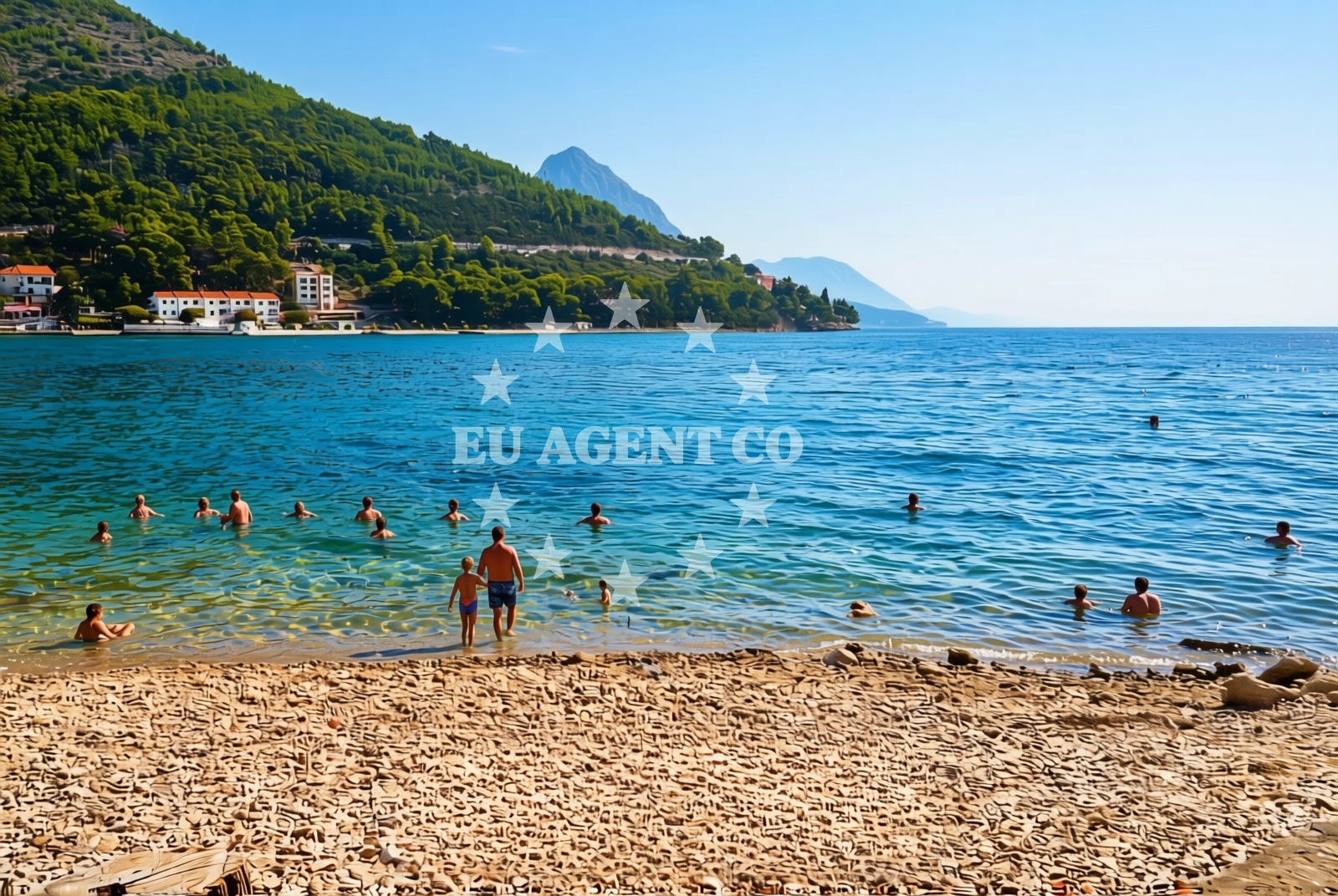 Sea and coastal view of Donja uvala porat sjever, Drvenik (Gradac) Beach in Donja uvala porat sjever