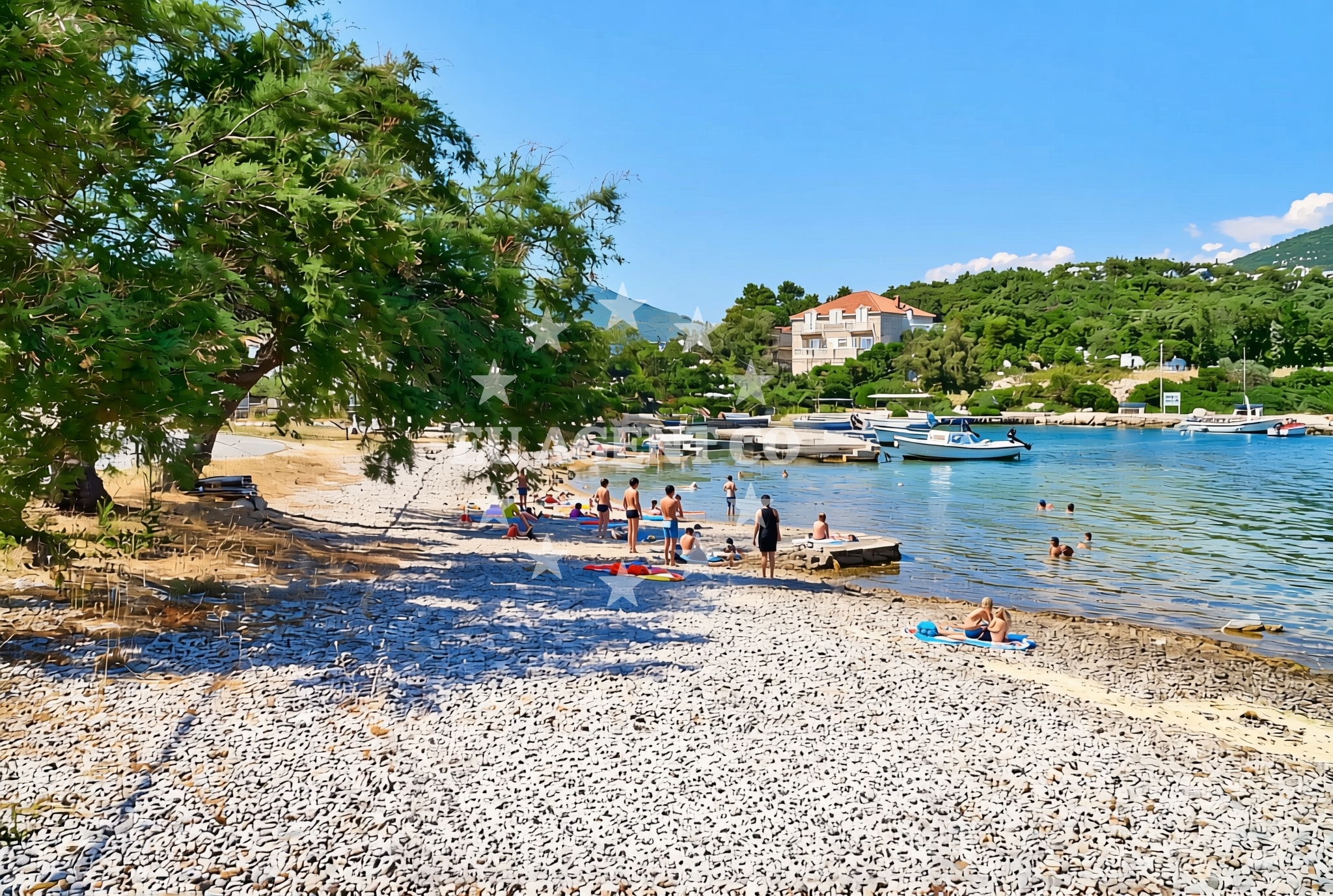 Shoreline and swimming area at Donja Vala sjever, Mali Ston Beach in Donja Vala sjever