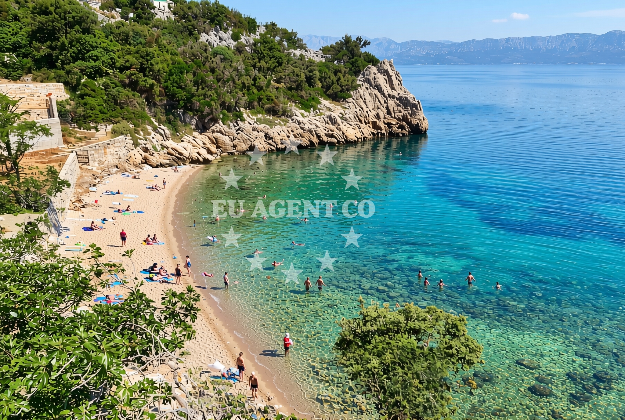 Overview of Donja Vrućica: beaches and coves (3) in Donja Vrućica