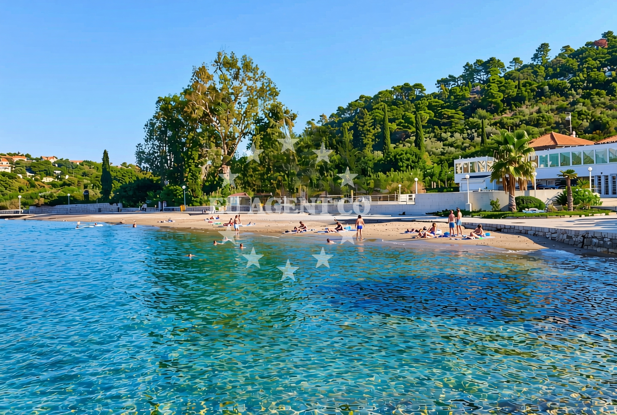Additional view of Donje Celo beach in Gornje celo, Koločep