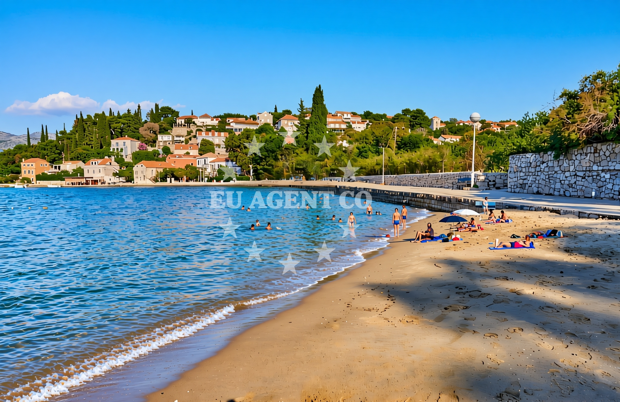 Additional view of Donje Celo beach in Gornje celo, Koločep