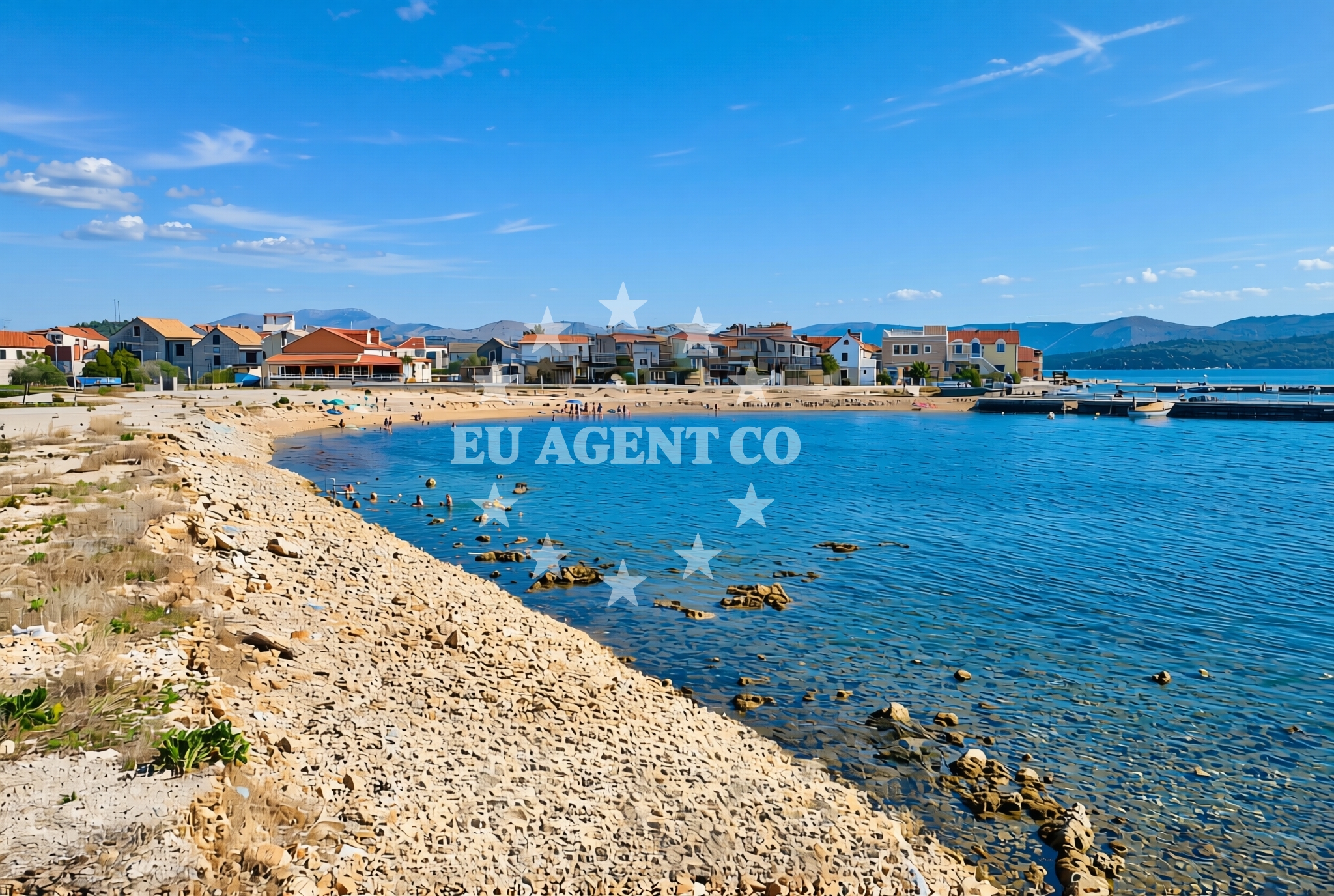 Overview of Donje more, Krapanj (Krapanj) Beach in Donje more