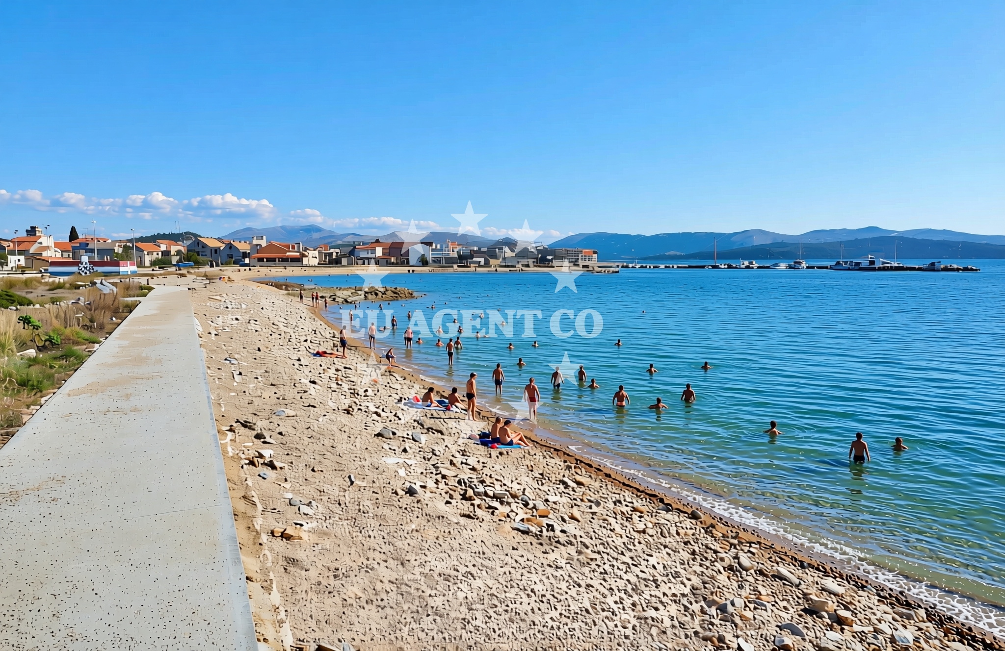 Shoreline and swimming area at Donje more, Krapanj (Krapanj) Beach in Donje more