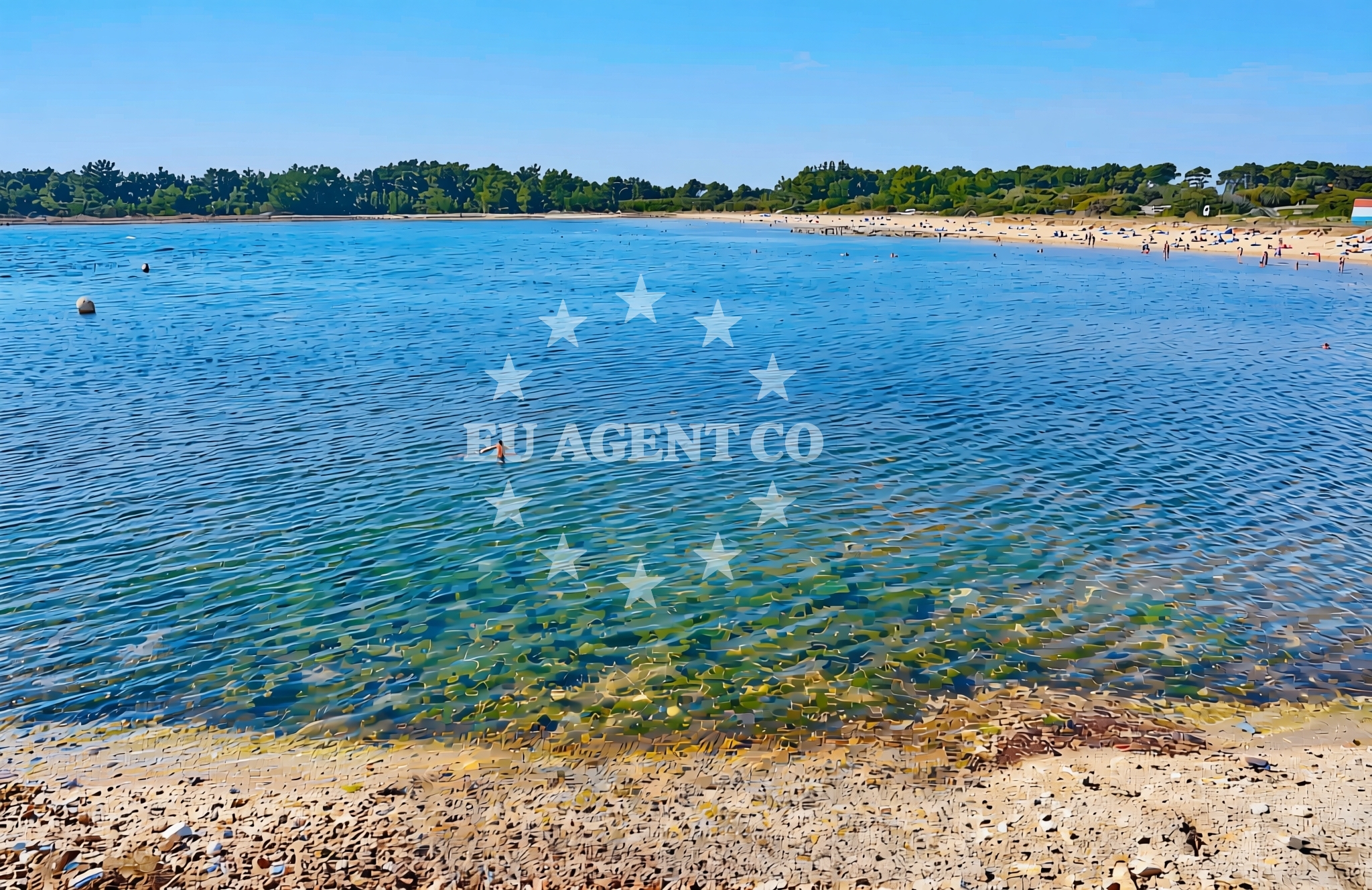 Beach facilities and surroundings at Donje more, Krapanj (Krapanj) Beach in Donje more