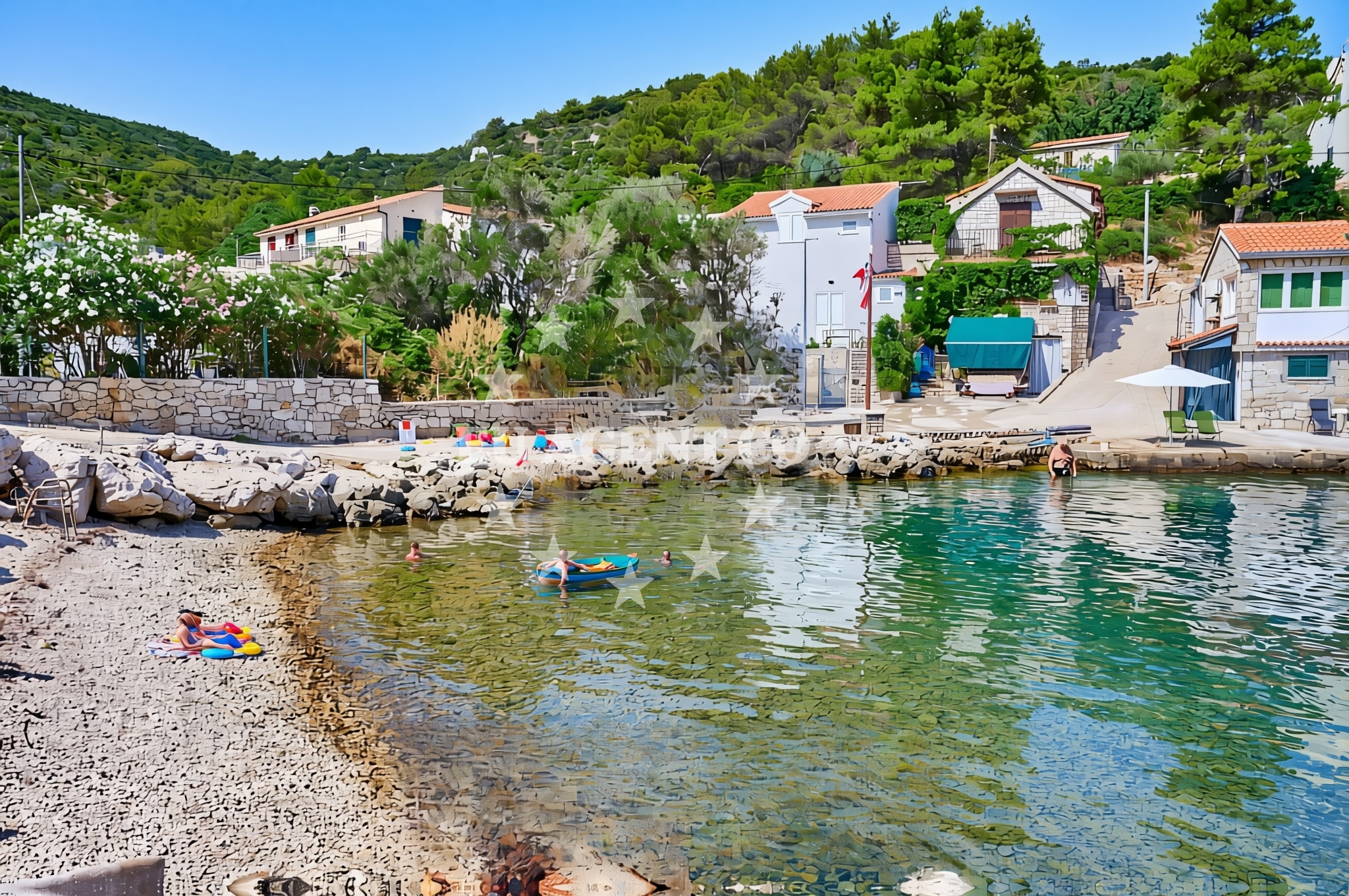 Overview of Donje Selo (Šolta): beaches and coves (3) in Donje Selo (Šolta)