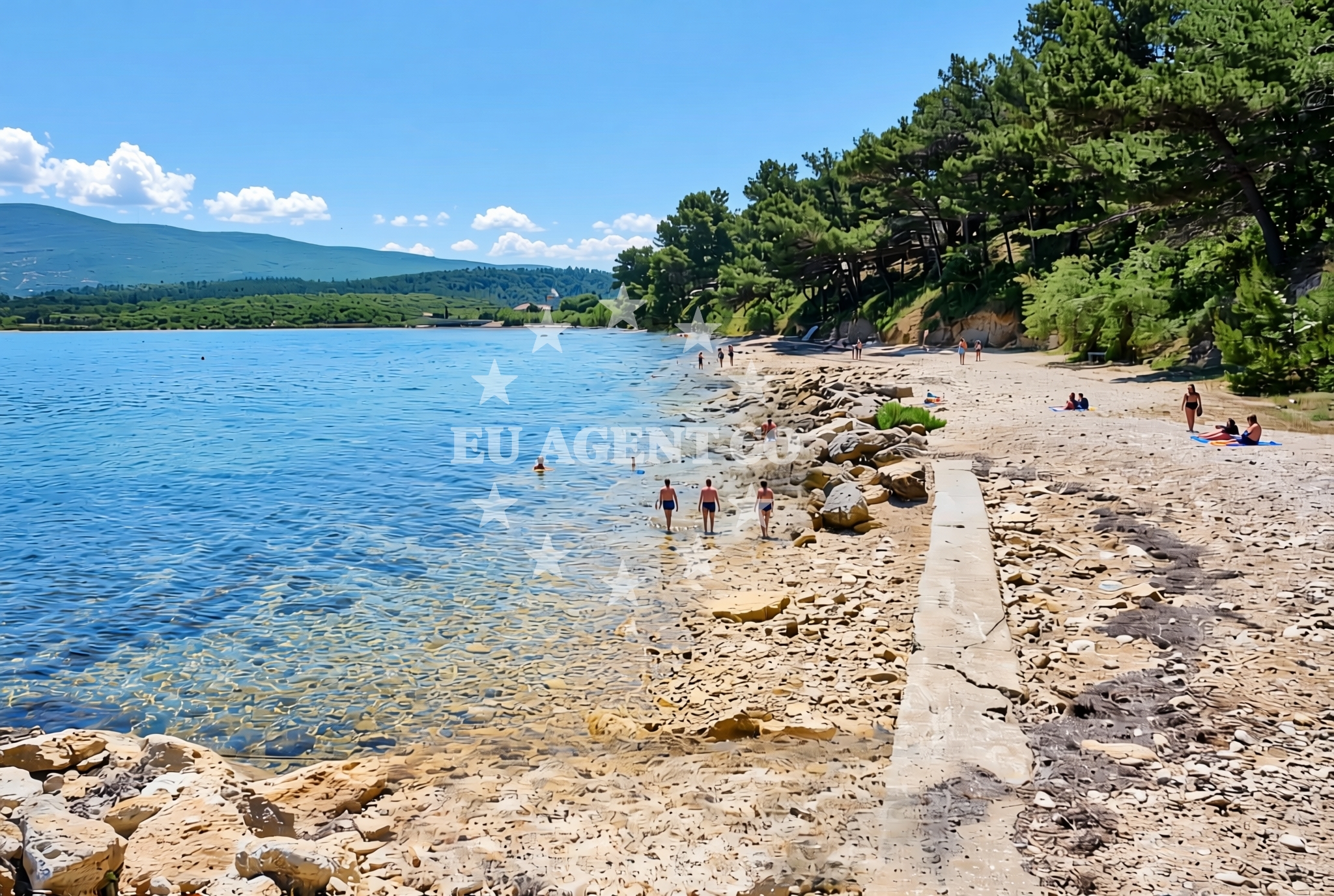 Overview of Donji Karin: beaches and coves (2) in Donji Karin