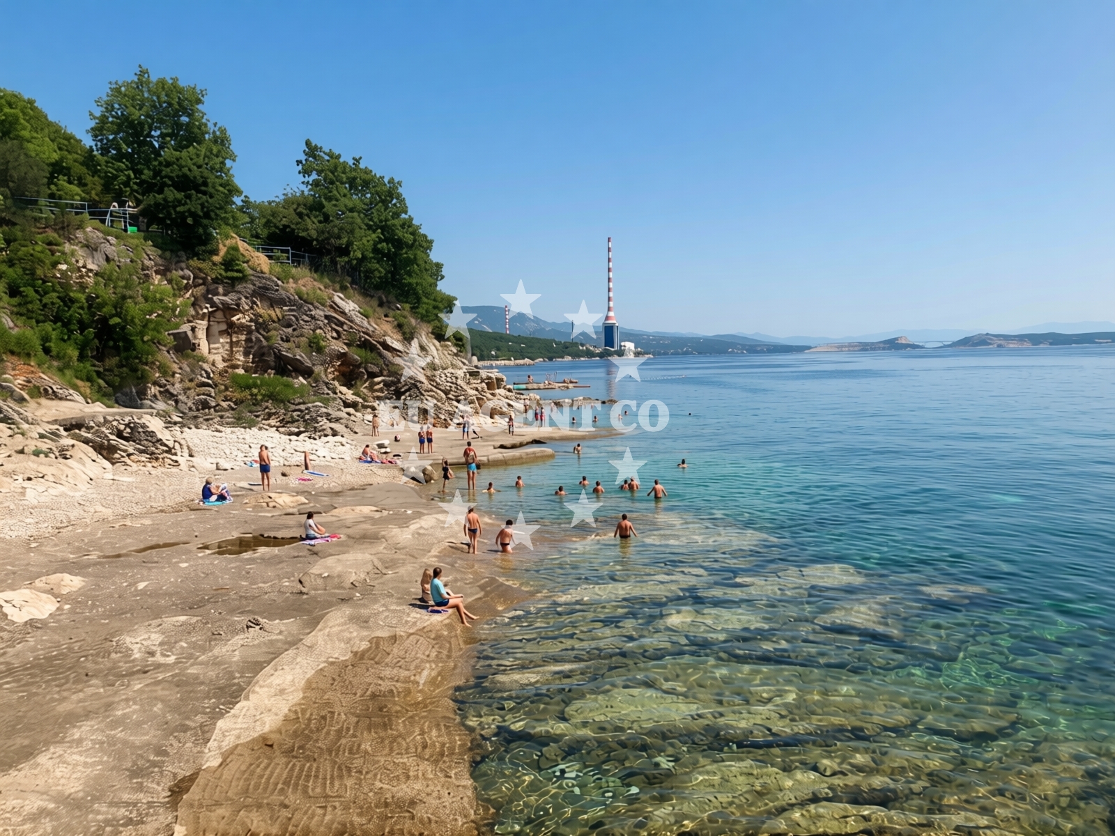 Beach facilities and surroundings at Doricici Dog Beach in , Žurkovo