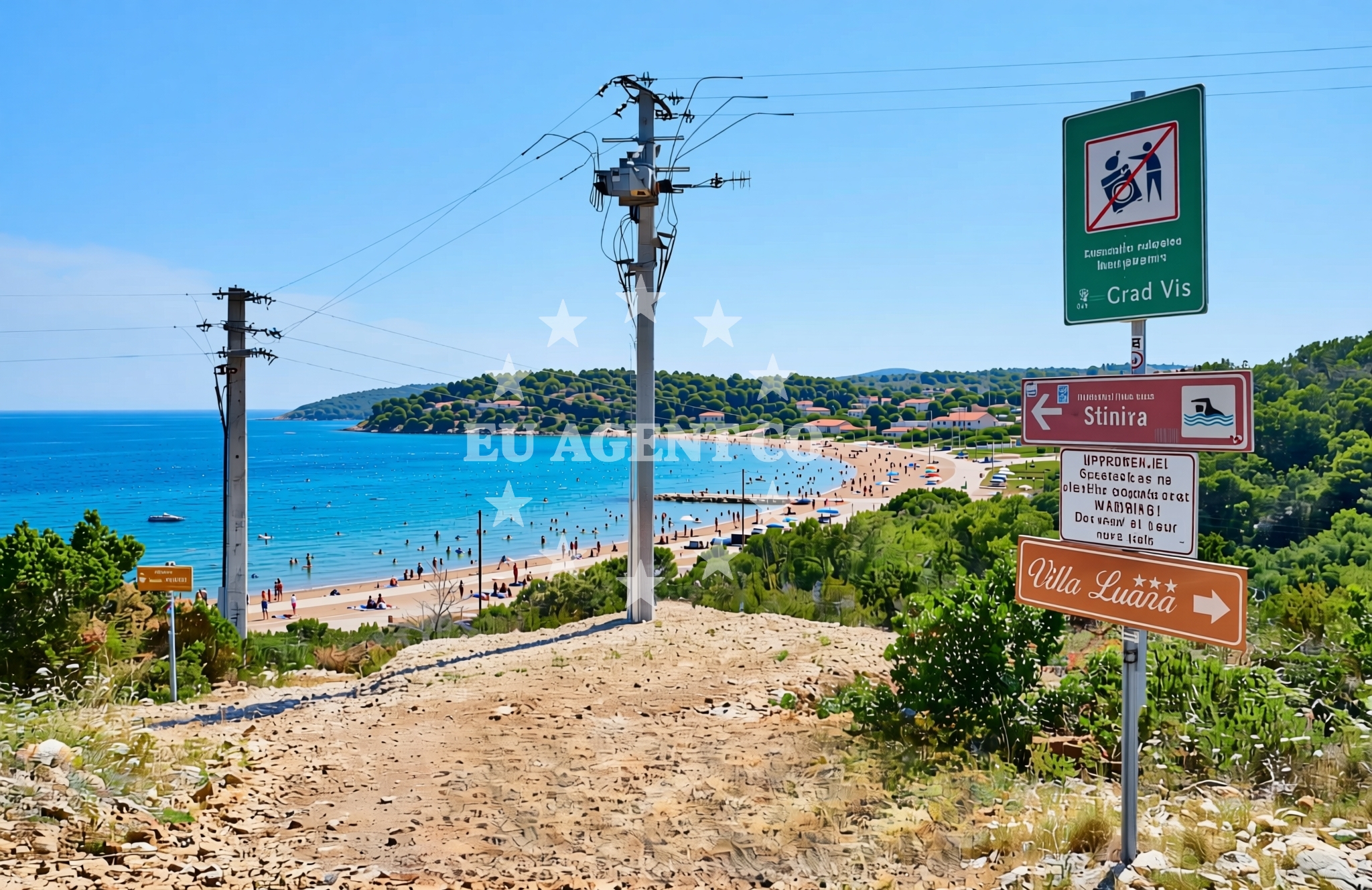 Shoreline and swimming area at Dračevo Polje (Vis): beaches and coves in Dračevo Polje (Vis)