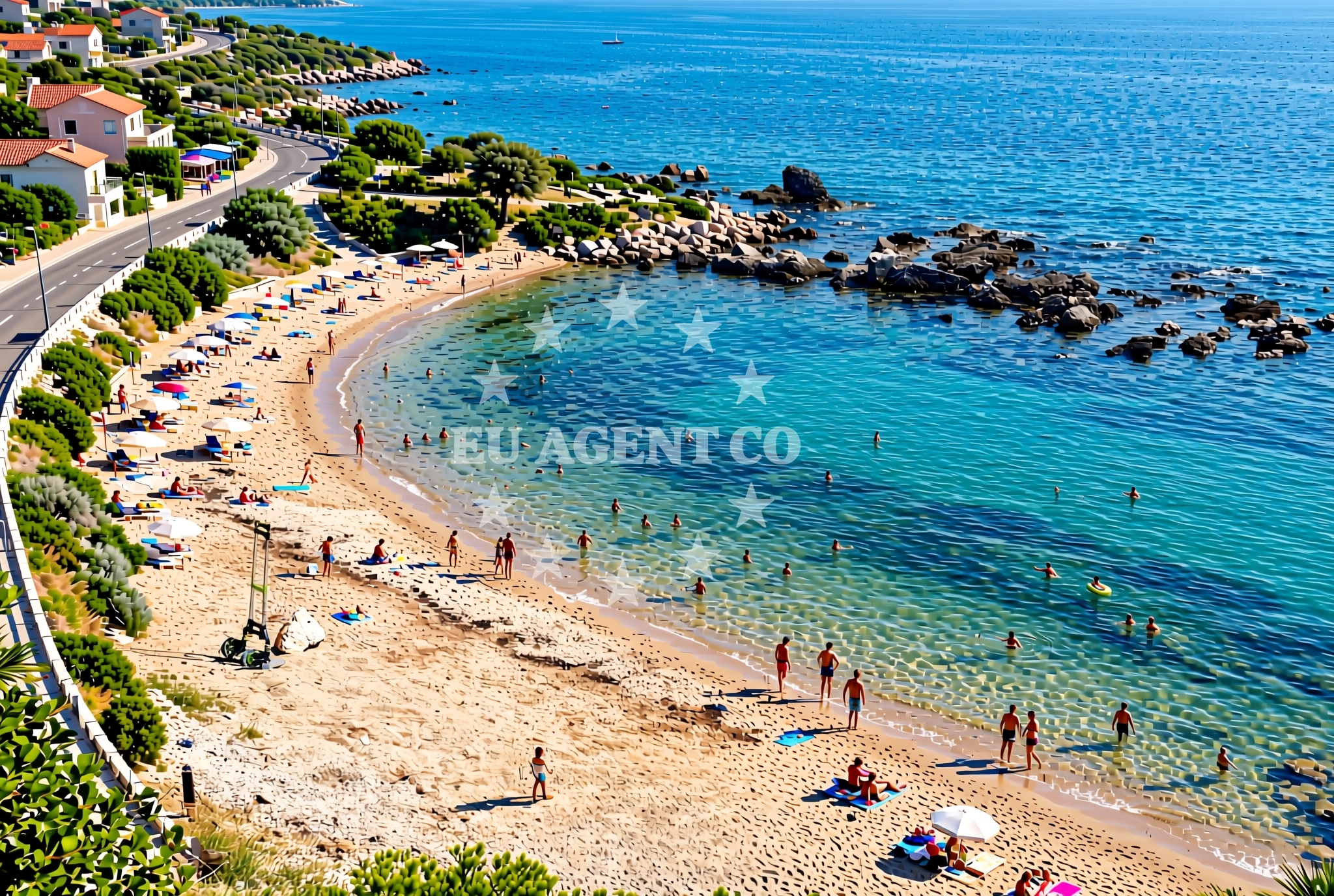Sea and coastal view of Dračić, Kaštel Štafilić Beach in Dračić