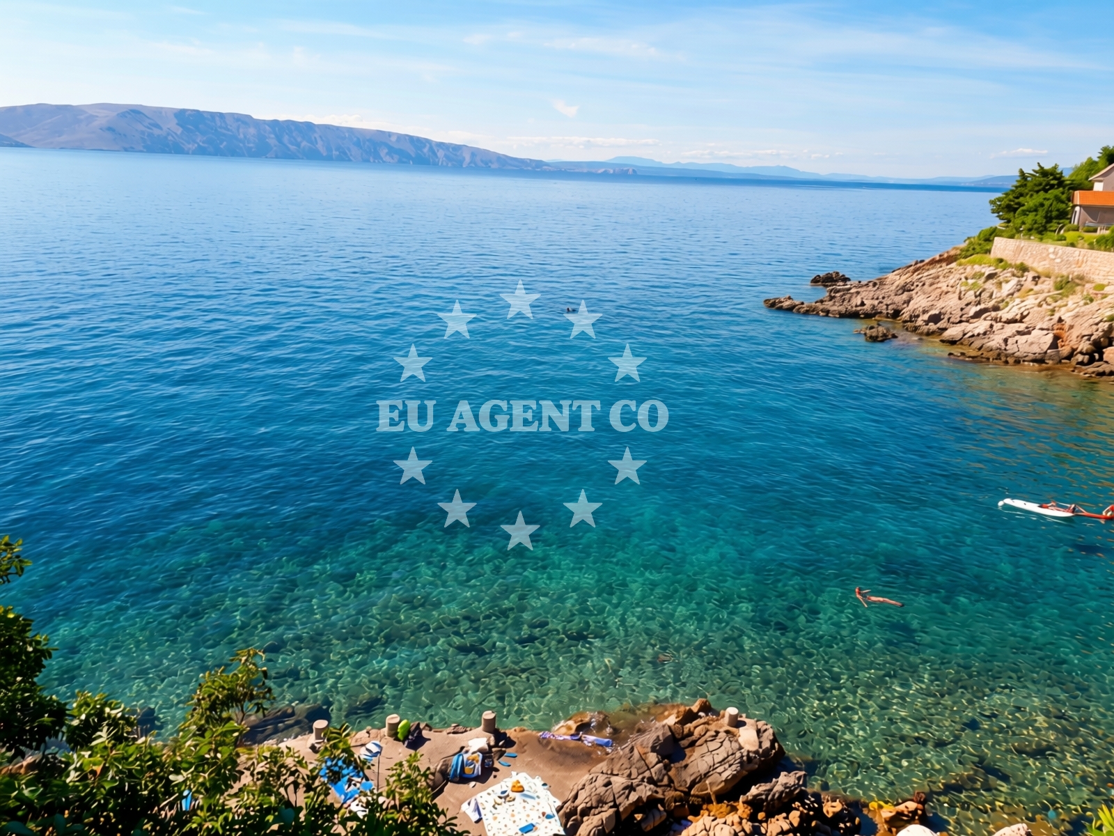 Shoreline and swimming area at Draga beach in Nikole Jurisica 50 Apartman 2, Senj