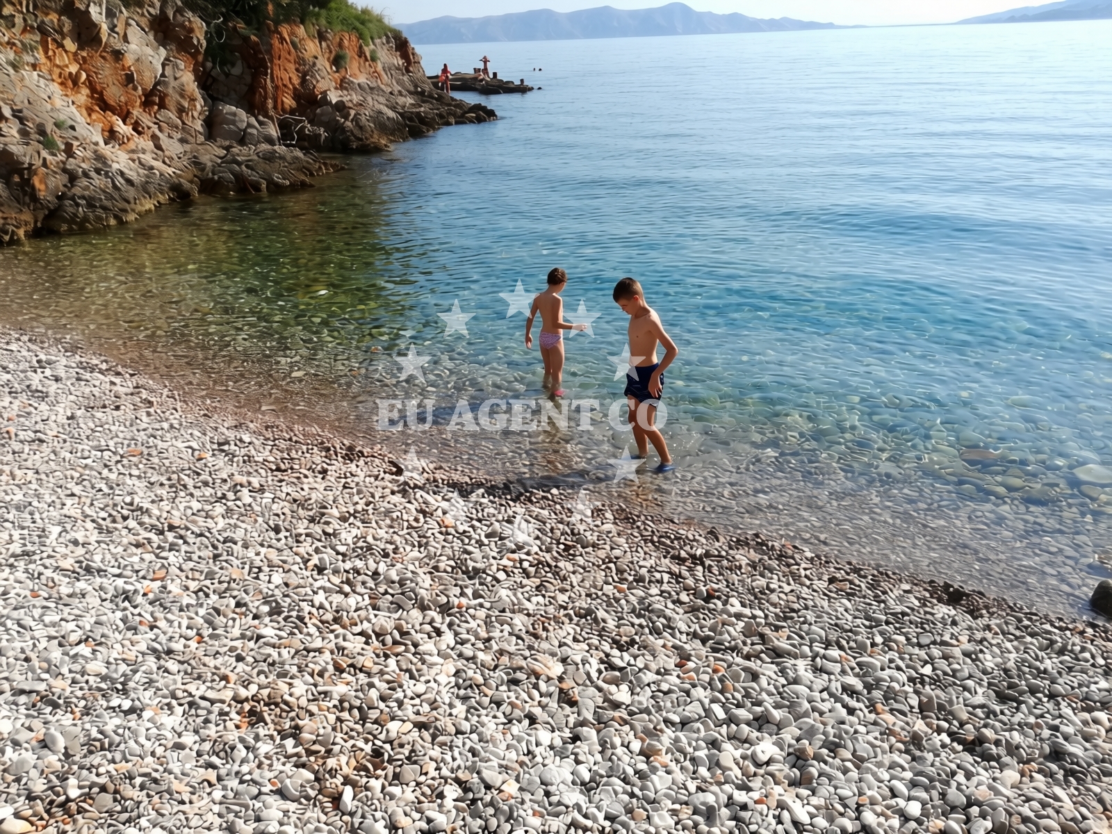 Sea and coastal view of Draga beach in Nikole Jurisica 50 Apartman 2, Senj