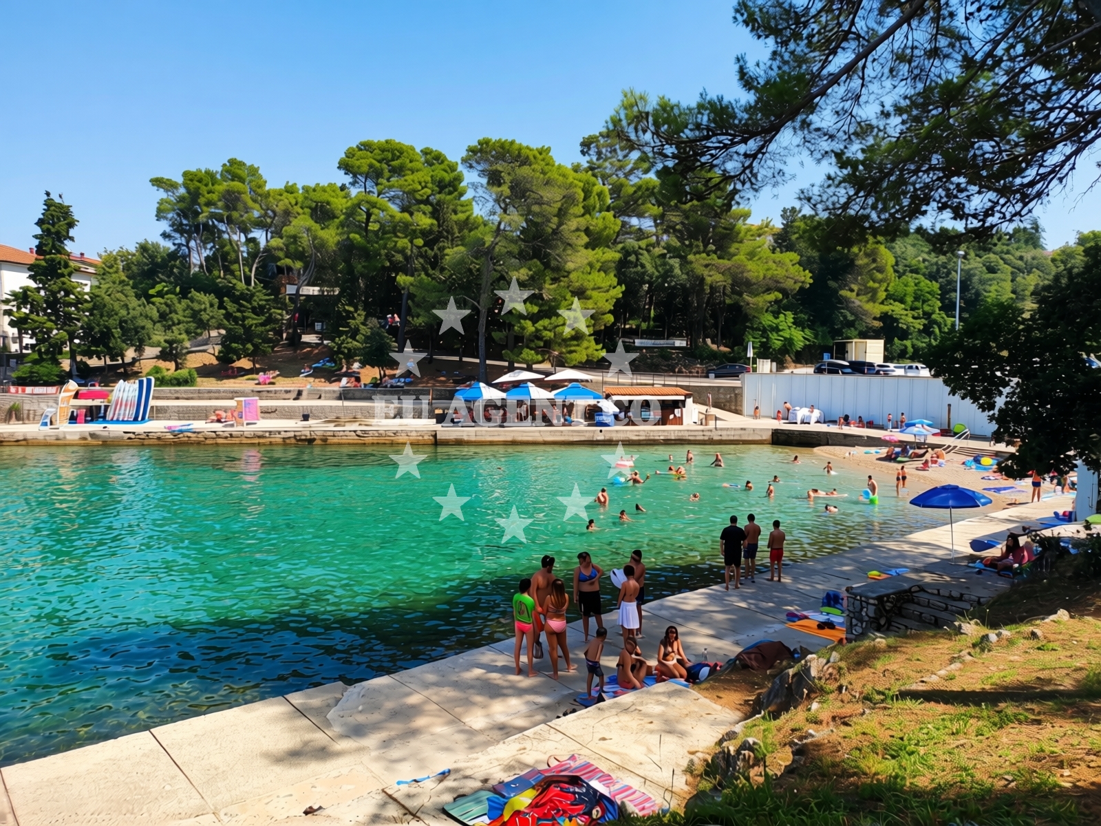 Overview of Draga beach in Dubašljanska 46, Malinska