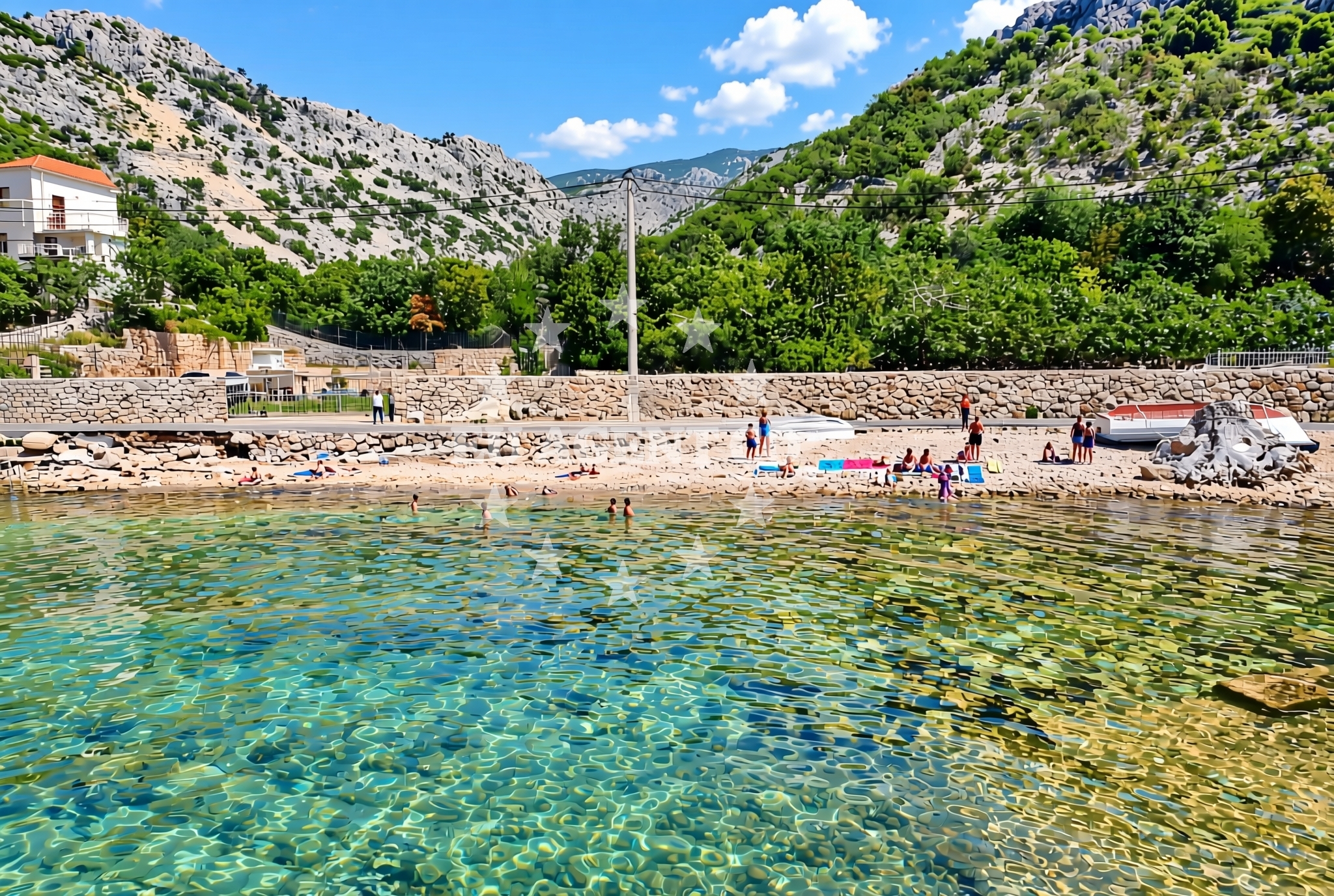 Overview of Draga, Klada Beach in Draga