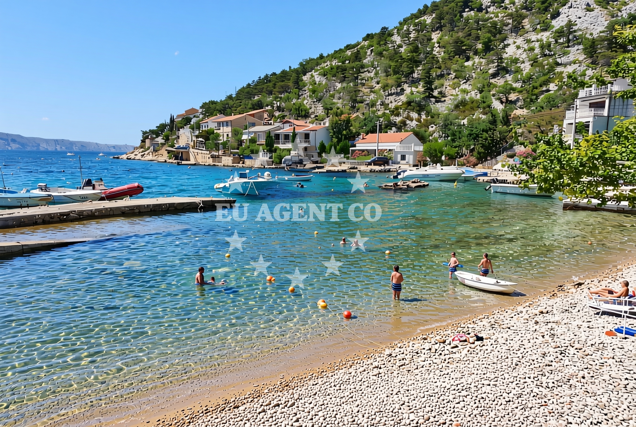 Sea and coastal view of Draga, Klada Beach in Draga