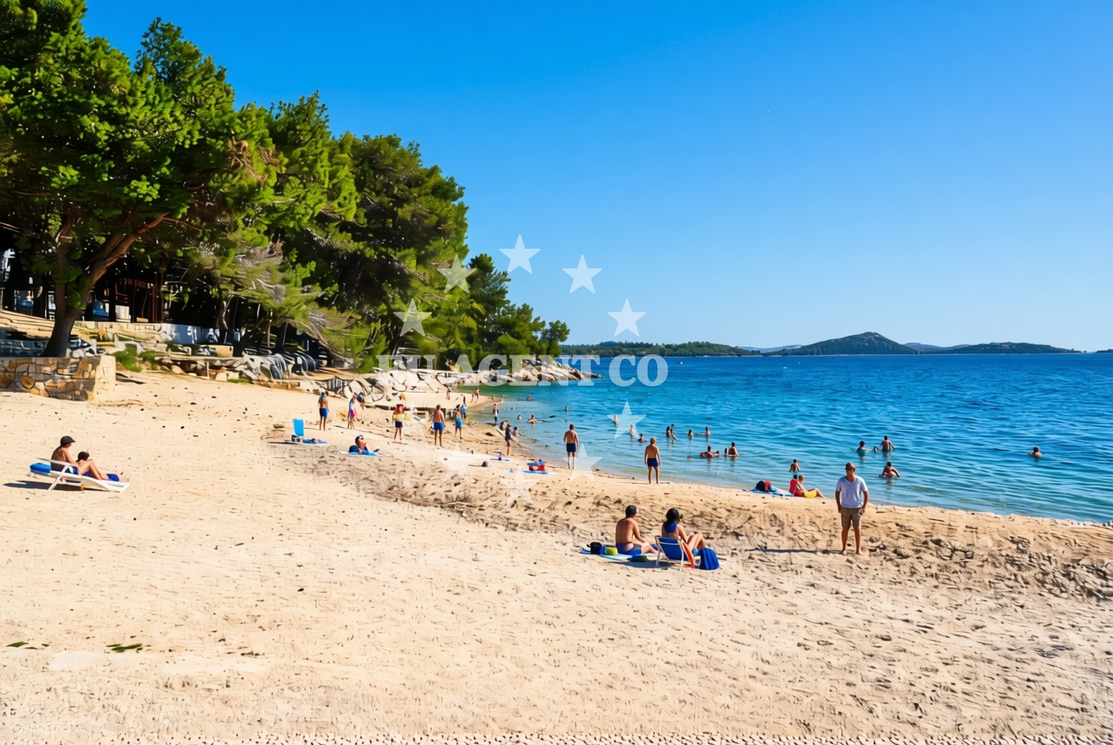 Overview of Drage (Pakoštane): beaches and coves (7) in Drage (Pakoštane)