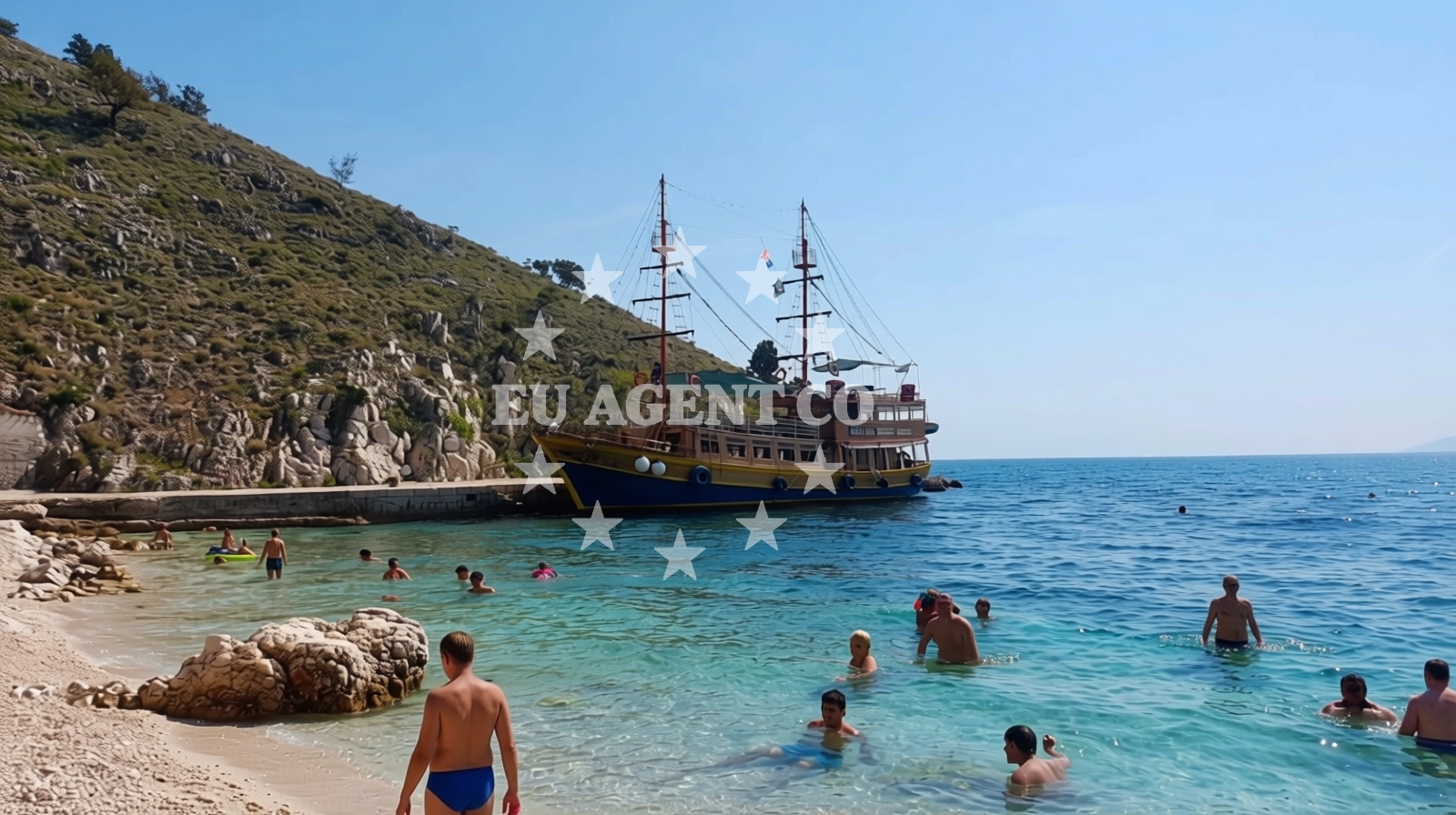 Sea and coastal view of Dragozetici beach in Beli 1, Cres