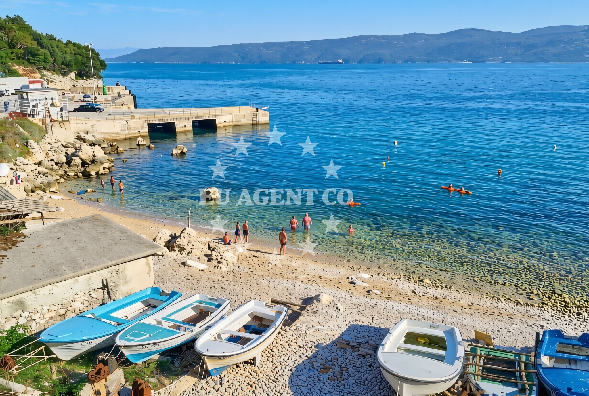 Sea and coastal view of Dragozetići (Cres): beaches and coves in Dragozetići (Cres)