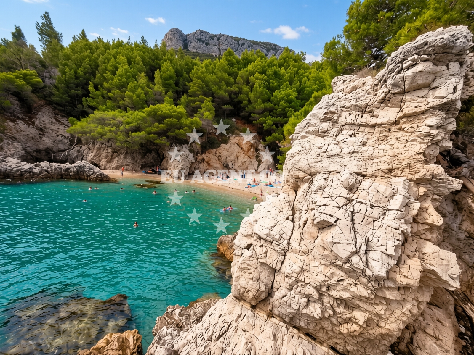 Overview of Drance beach in , Žuljana