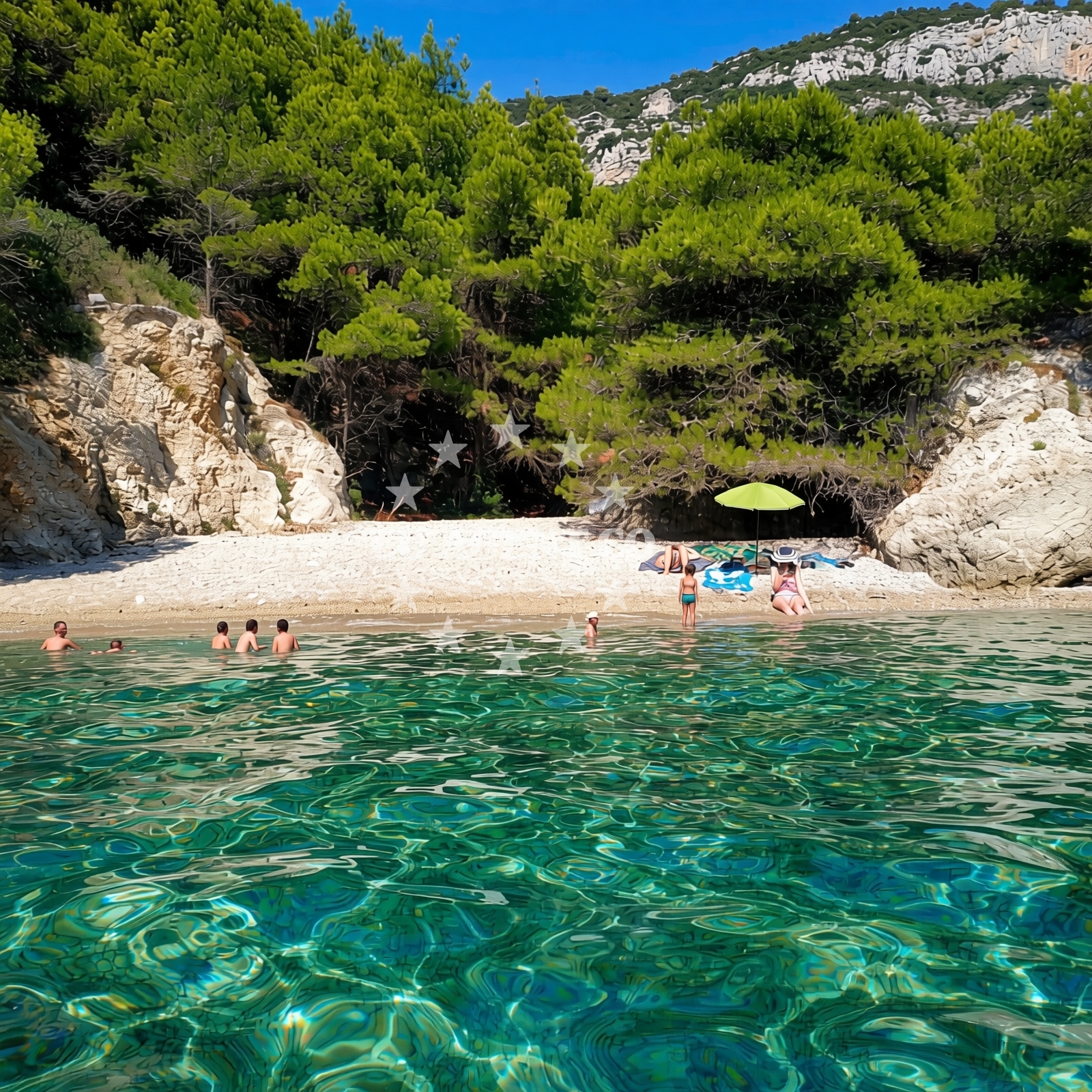 Sea and coastal view of Drance beach in , Žuljana