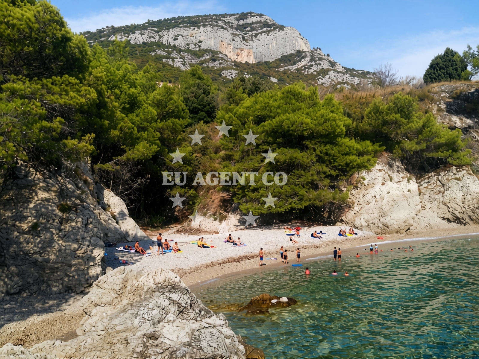 Beach facilities and surroundings at Drance beach in , Žuljana