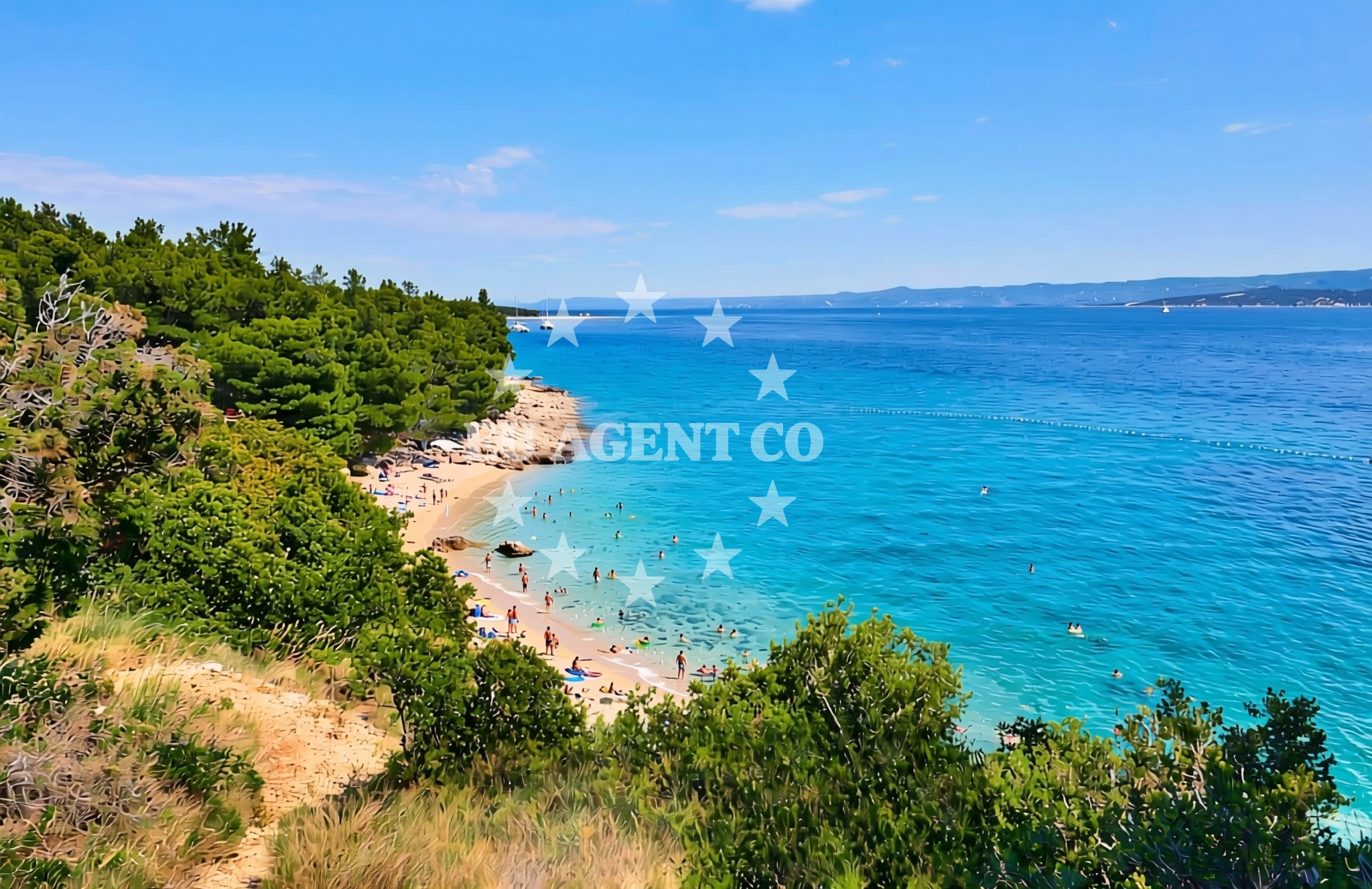 Shoreline and swimming area at Drasina FKK, Bol (Brač) Beach in Drasina FKK