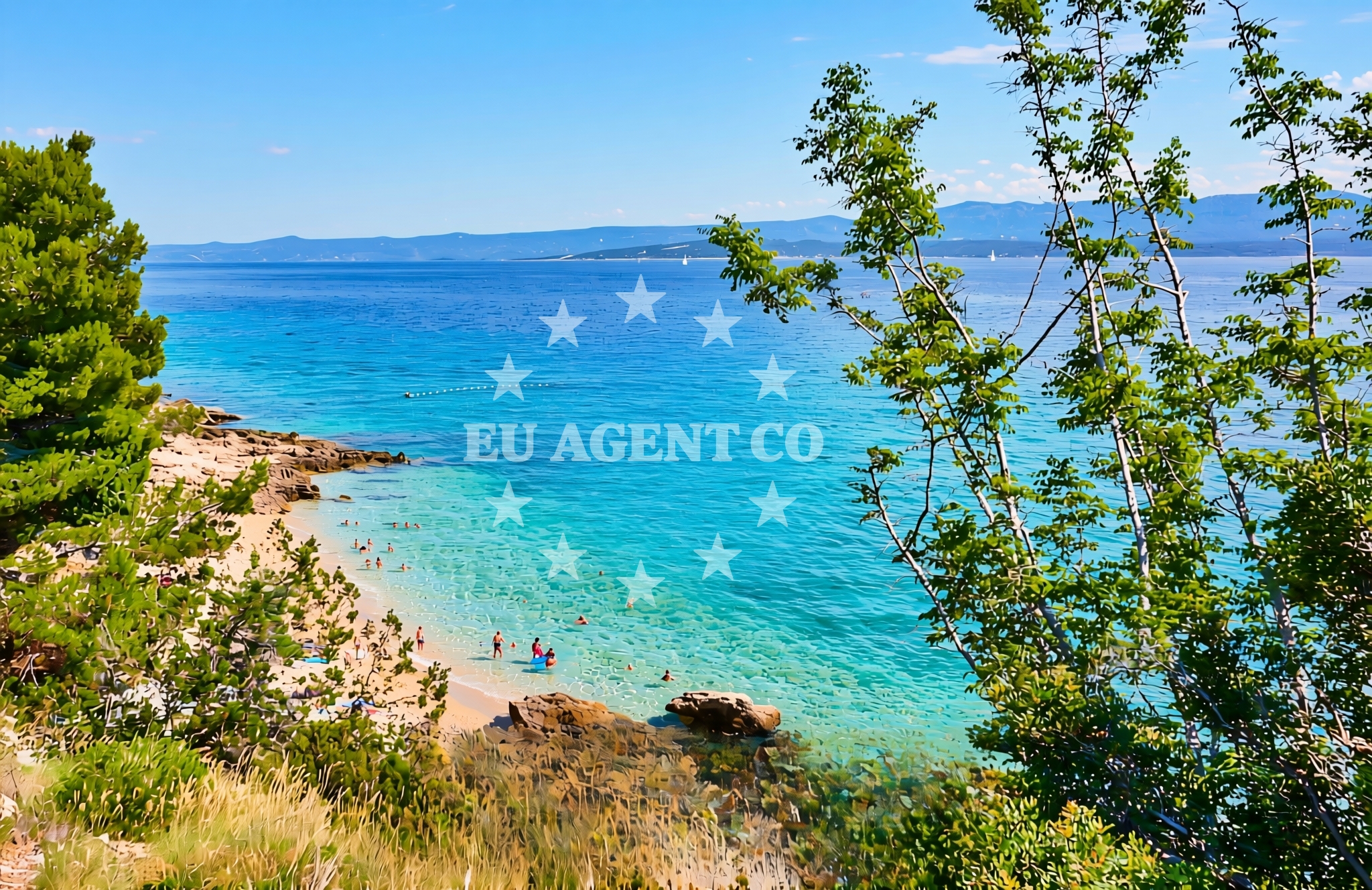 Sea and coastal view of Drasina FKK, Bol (Brač) Beach in Drasina FKK