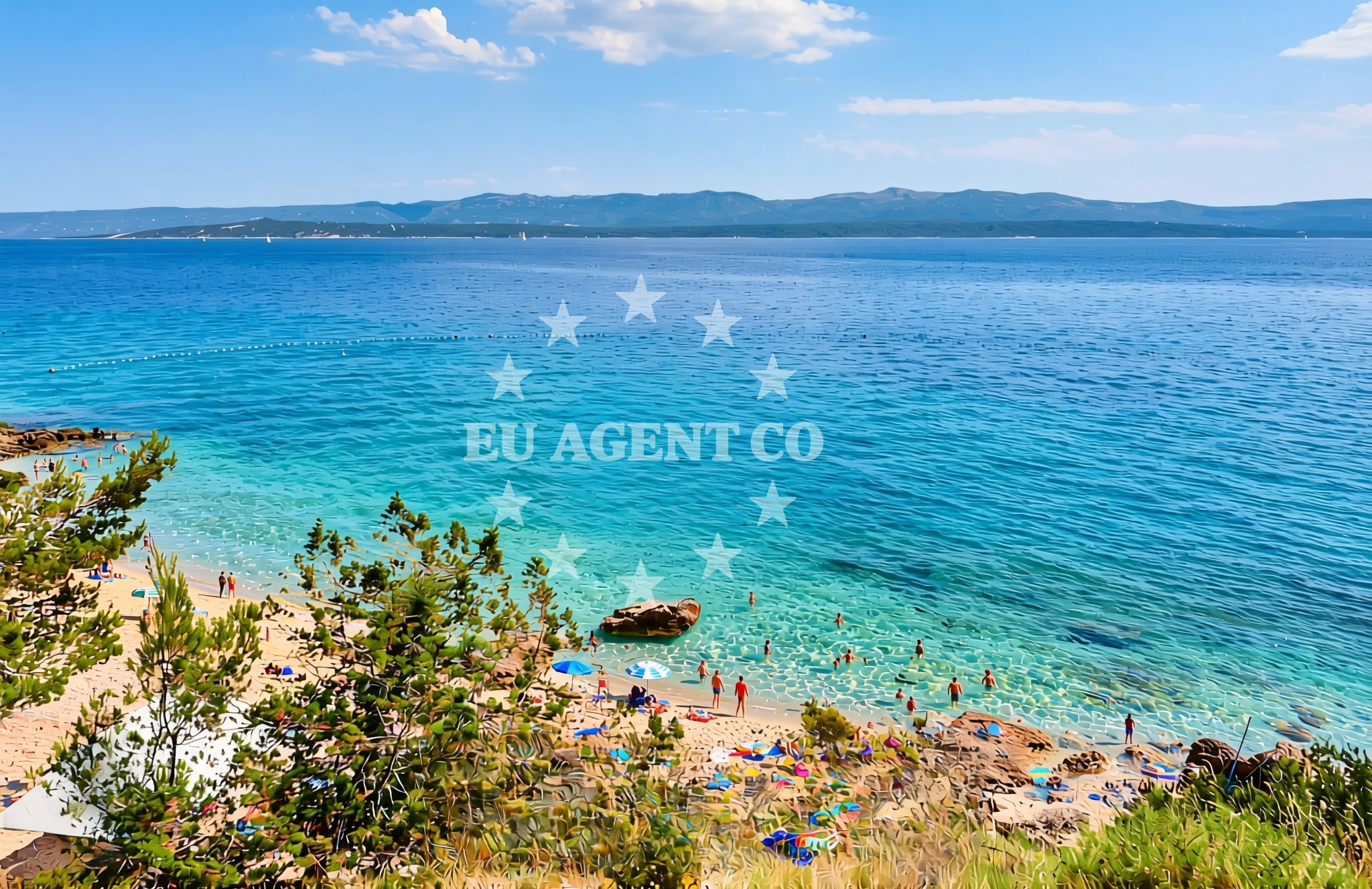 Beach facilities and surroundings at Drasina FKK, Bol (Brač) Beach in Drasina FKK