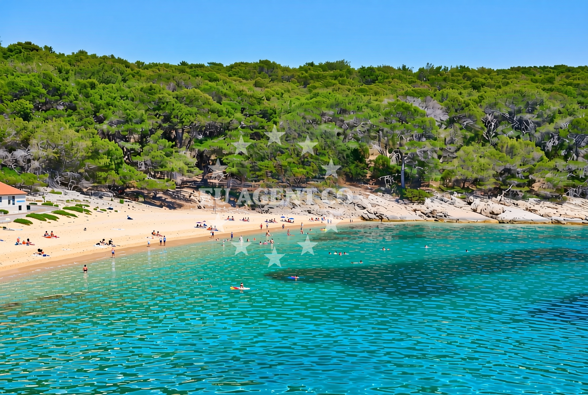 Shoreline and swimming area at Draževica istok, Žirje (Žirje) Beach in Draževica istok