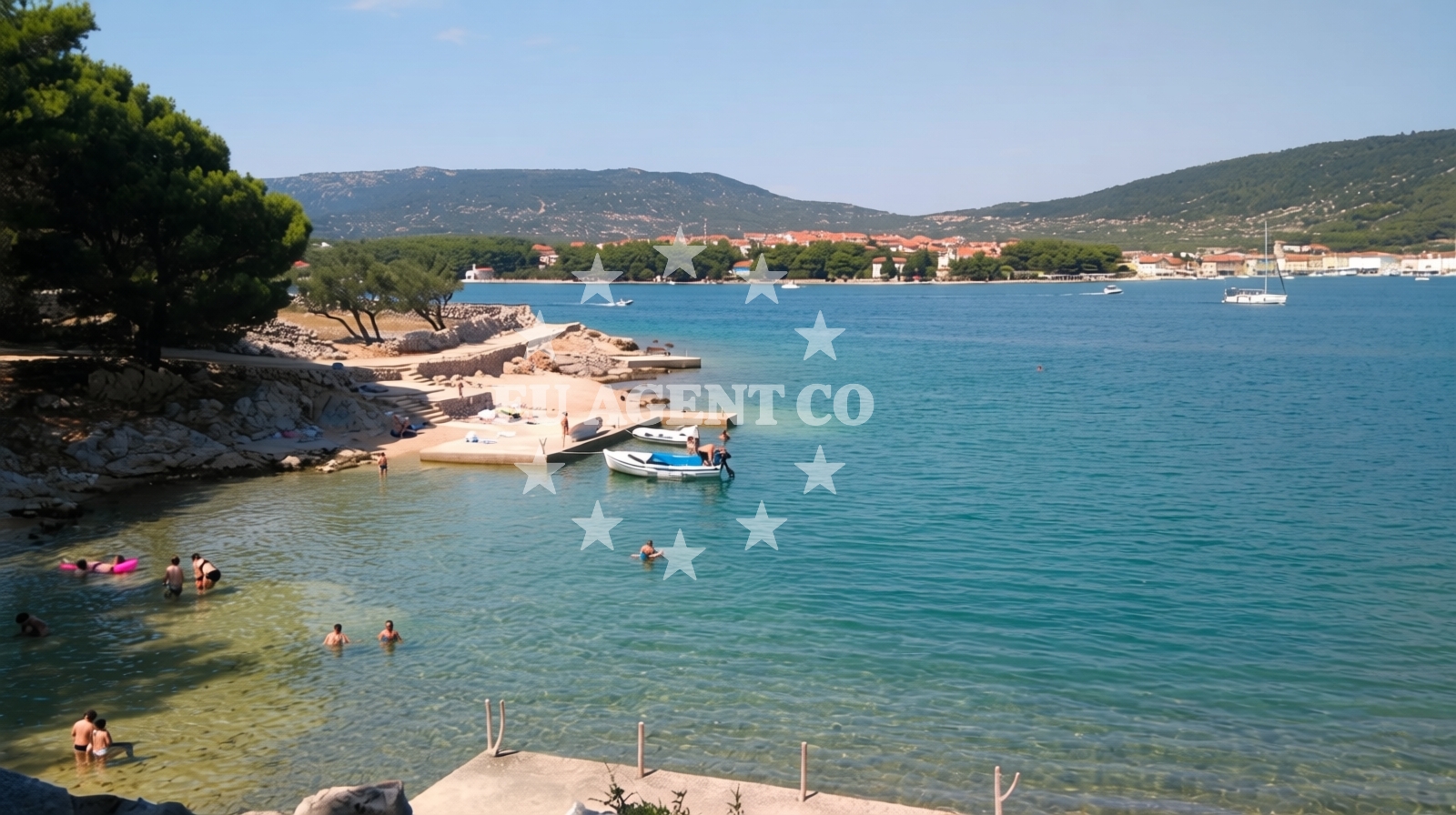 Shoreline and swimming area at Drazica beach in Melin III 13, Cres