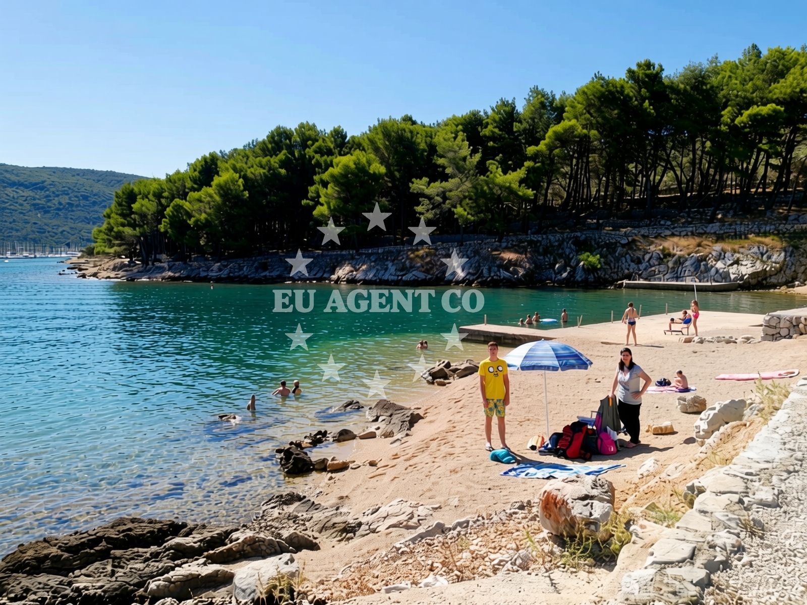 Sea and coastal view of Drazica beach in Melin III 13, Cres