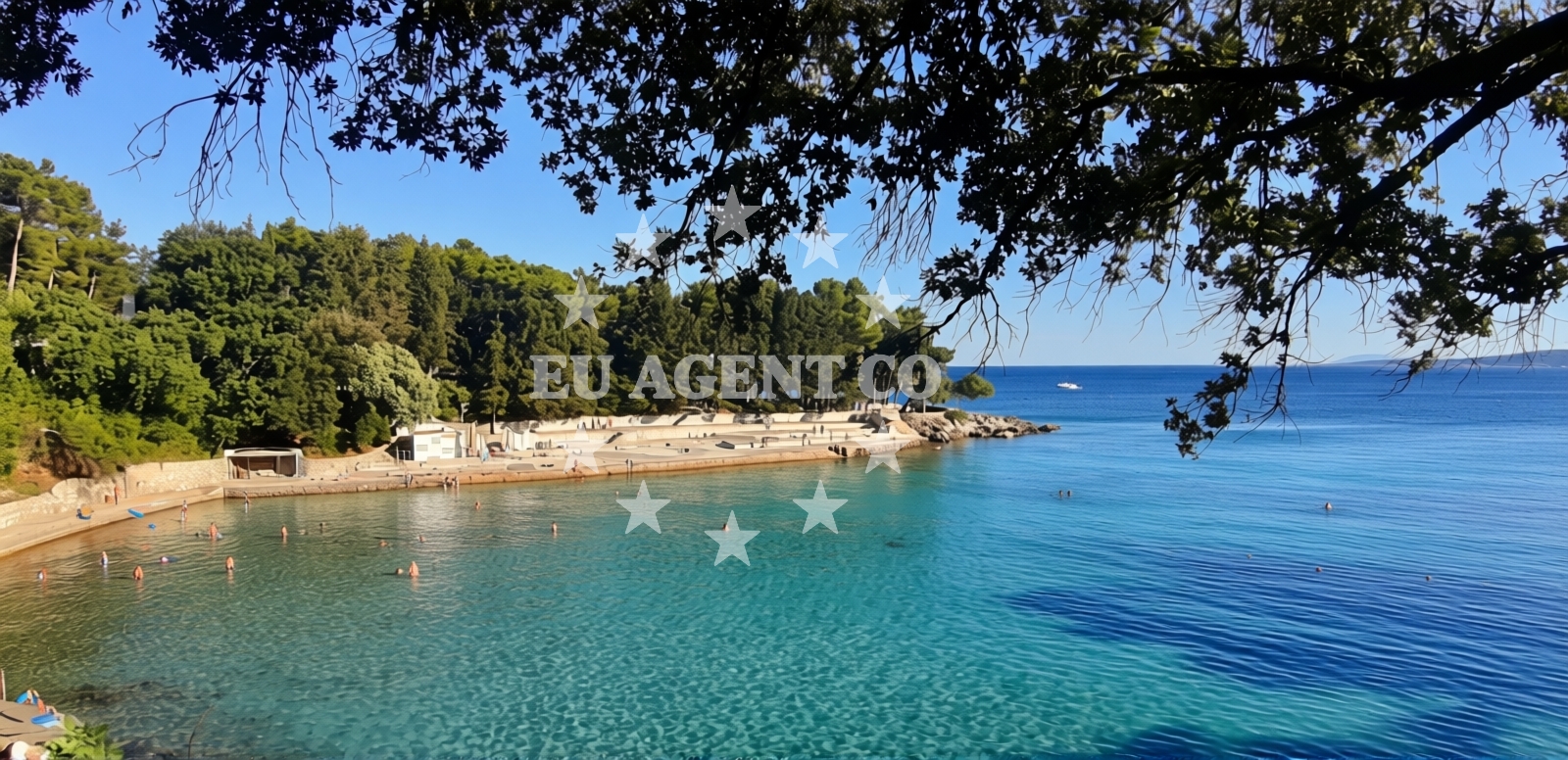 Sea and coastal view of Drazica beach in , Krk