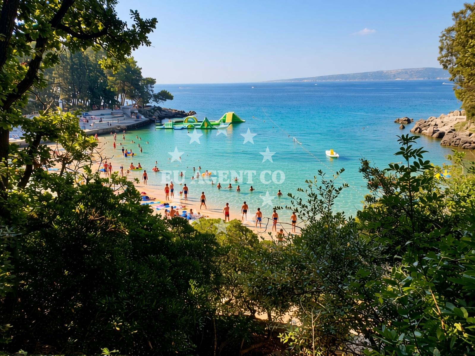 Beach facilities and surroundings at Drazica beach in , Krk