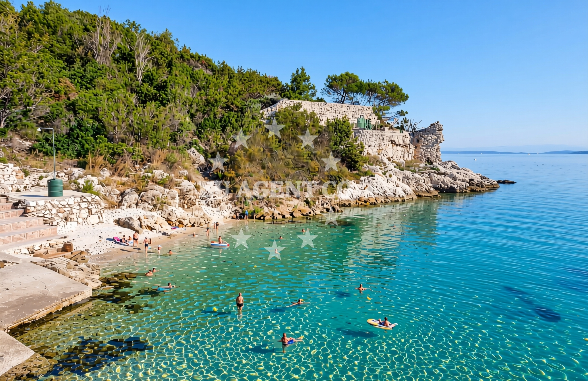 Beach facilities and surroundings at Dražica, Savar (Dugi otok) Beach in Dražica