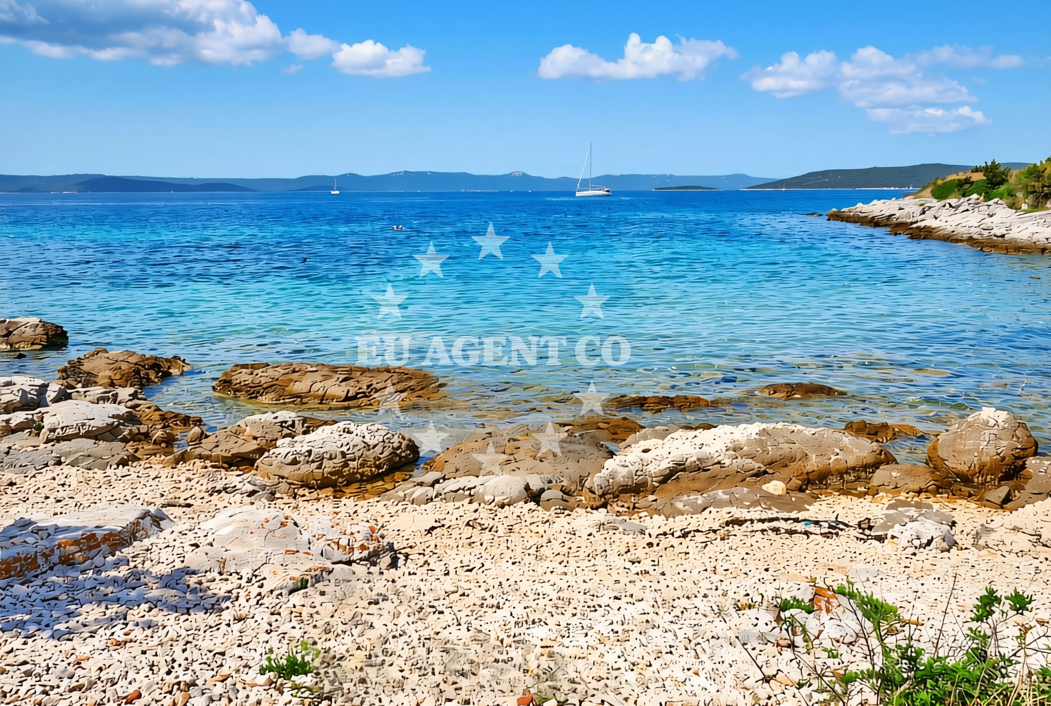 Overview of Dražica, Ugljan (Ugljan) Beach in Dražica