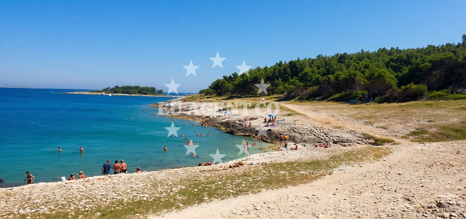 Overview of Drazice beach in 218 Selo 1, Premantura