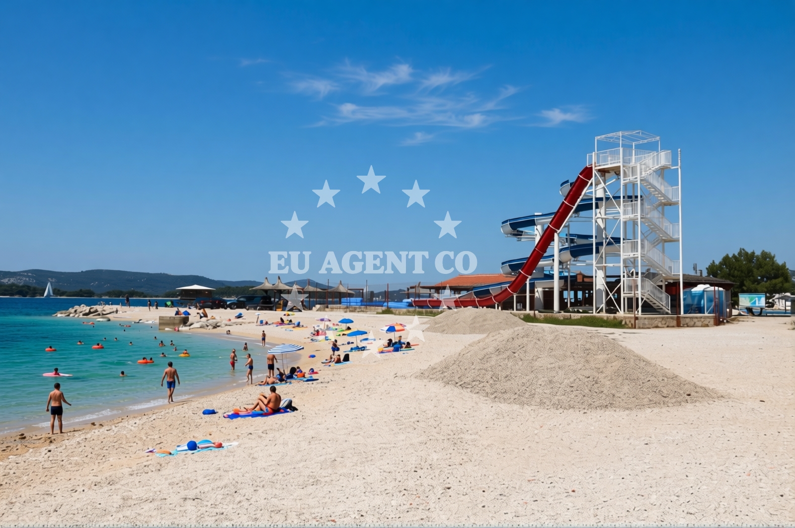 Shoreline and swimming area at Drazice beach in 8 Ulica Vladimira Nazora, Biograd na Moru