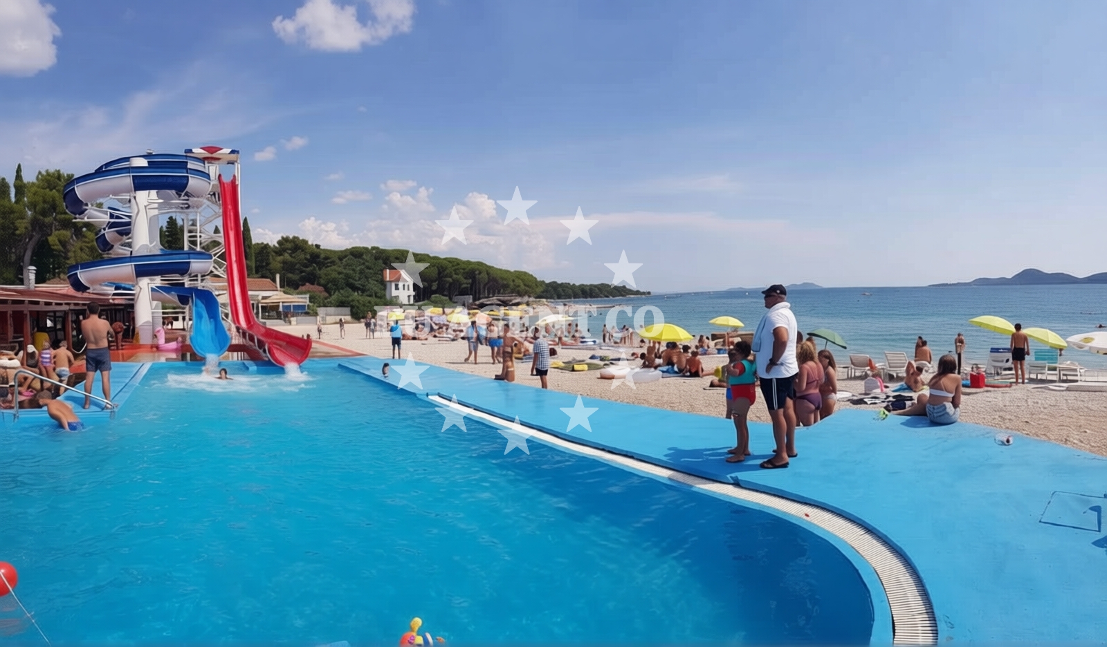 Beach facilities and surroundings at Drazice beach in 8 Ulica Vladimira Nazora, Biograd na Moru