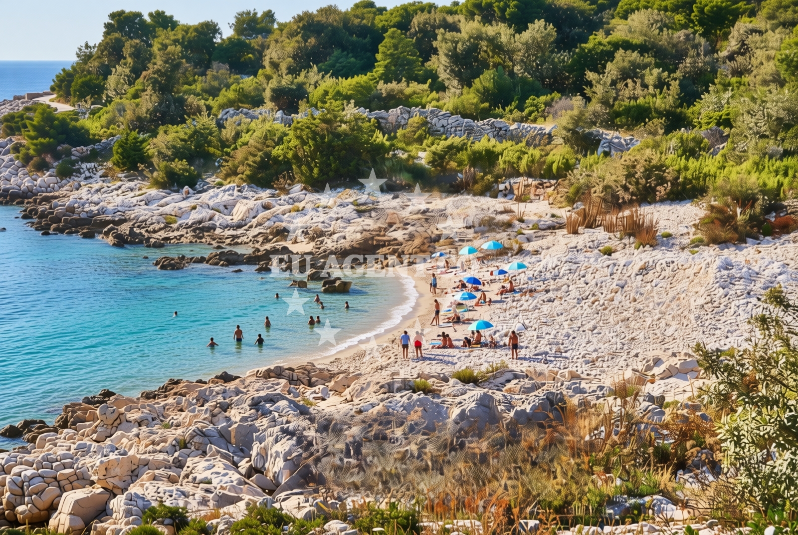 Shoreline and swimming area at Drboševac, Sevid na Moru Beach in Drboševac