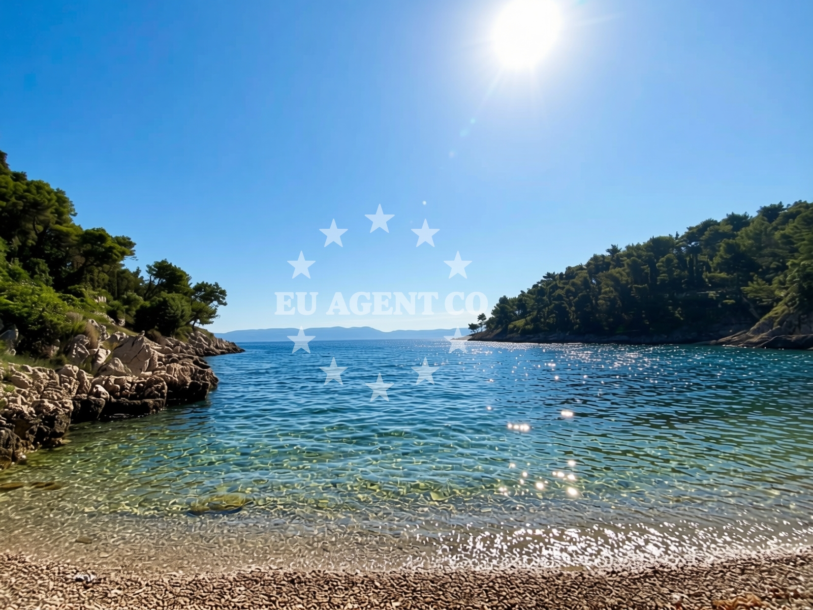 Shoreline and swimming area at Drenje beach in Marina 39 Sveta Marina, Rabac