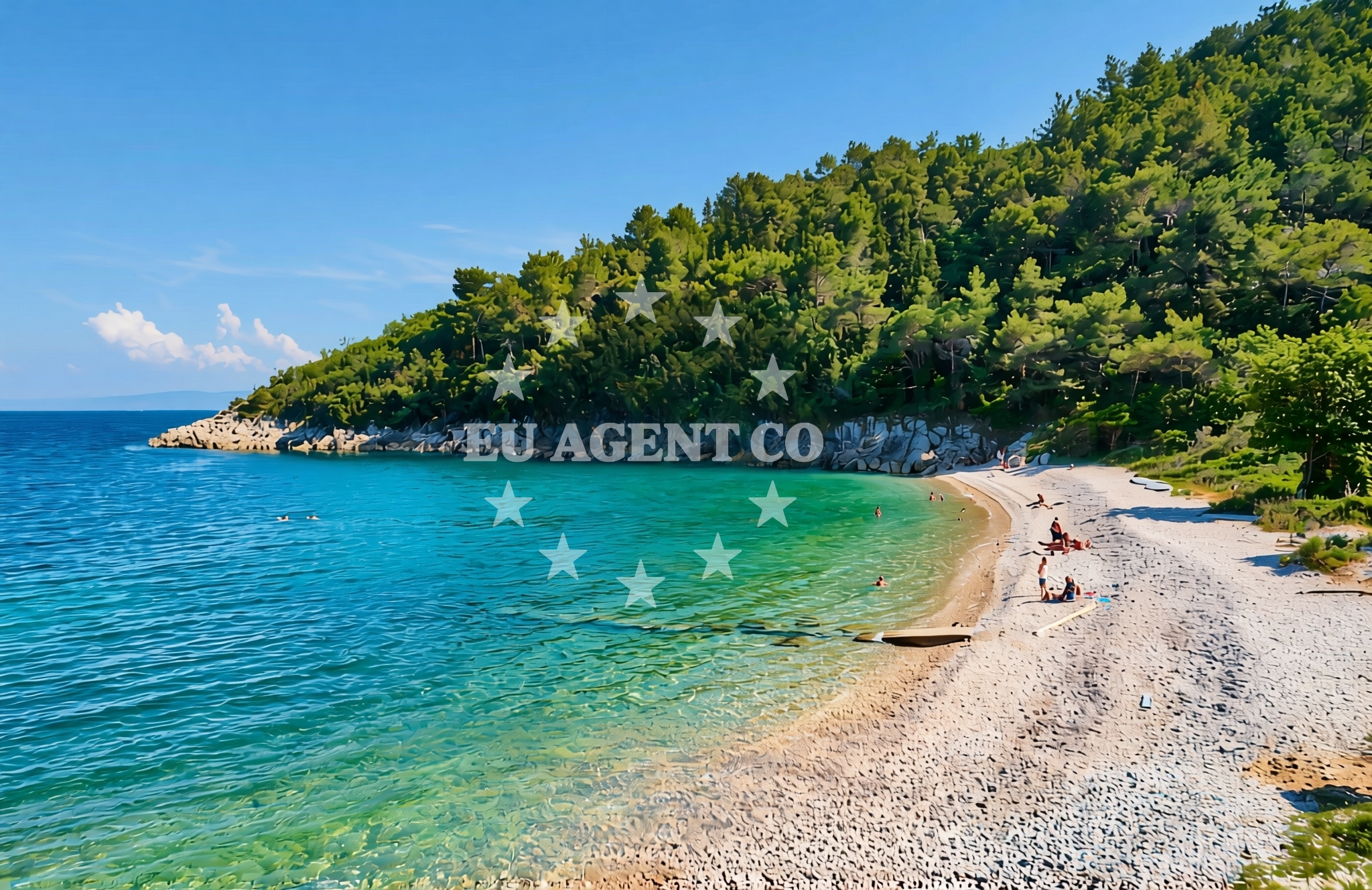 Shoreline and swimming area at Drenje (Raša): beaches and coves in Drenje (Raša)